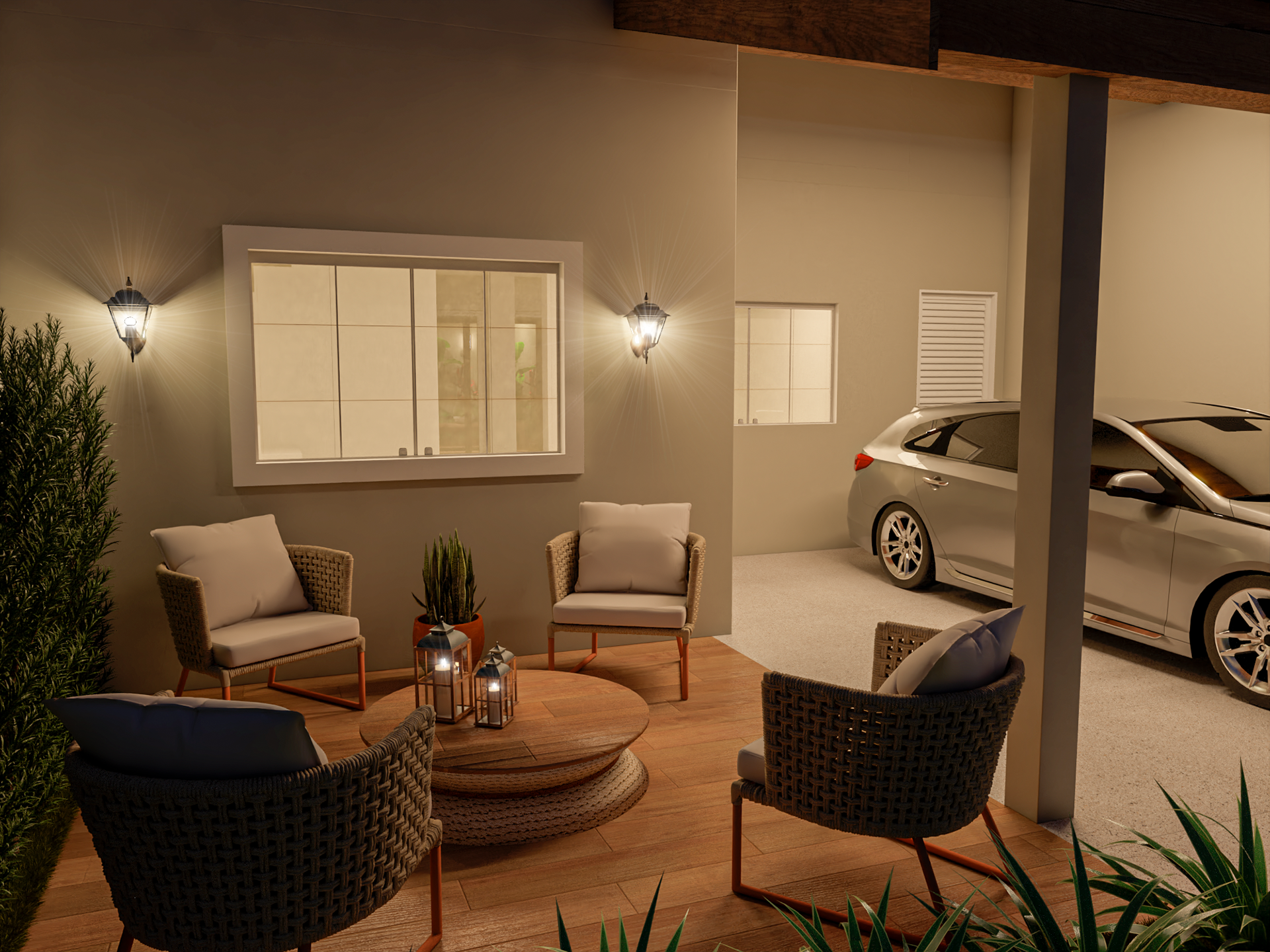Estar da Garagem Noturna