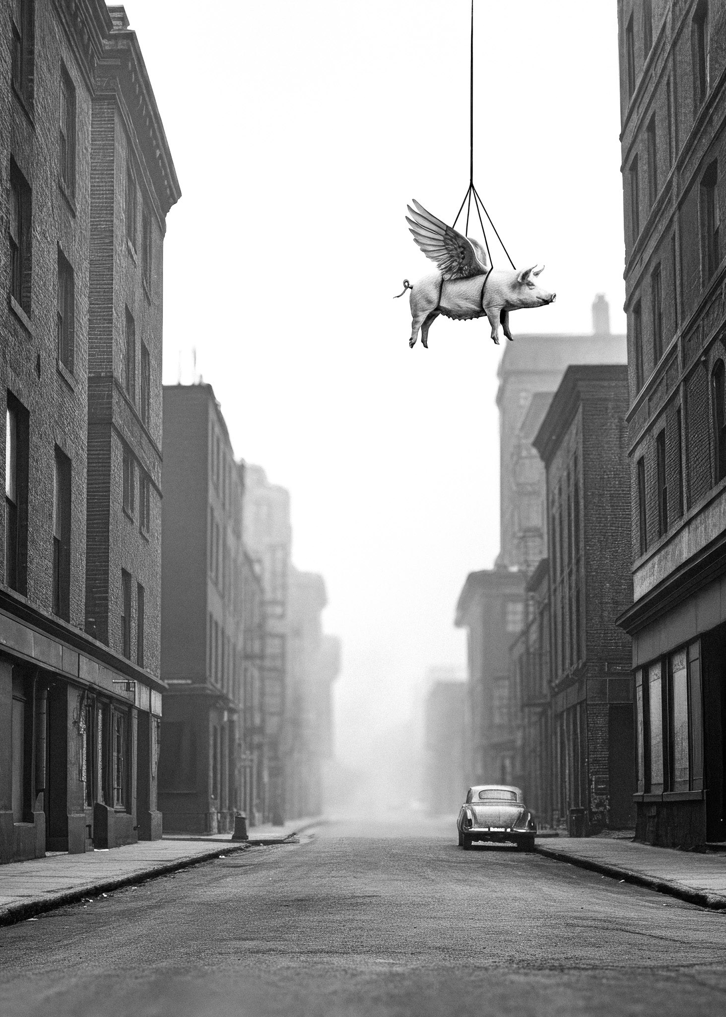 When Pigs Fly the Streets are Empty - Surrealism by © Bob Orsillo All Rights Reserved
