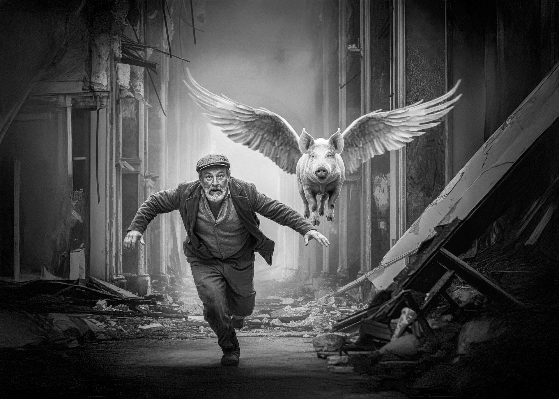 To Catch a Pig - Surrealism by © Bob Orsillo All Rights Reserved
