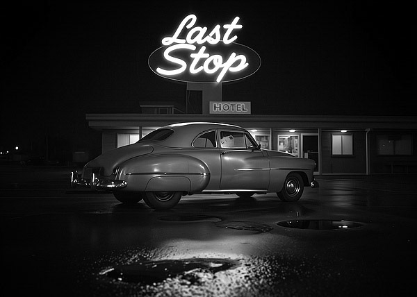 Last Stop Motel - Surreal Noir Art by © Bob Orsillo - All Rights Reserved.