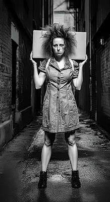 Strength in the Alley a Bold Statement. Surreal Metaphor by © Bob Orsillo - All Rights Reserved