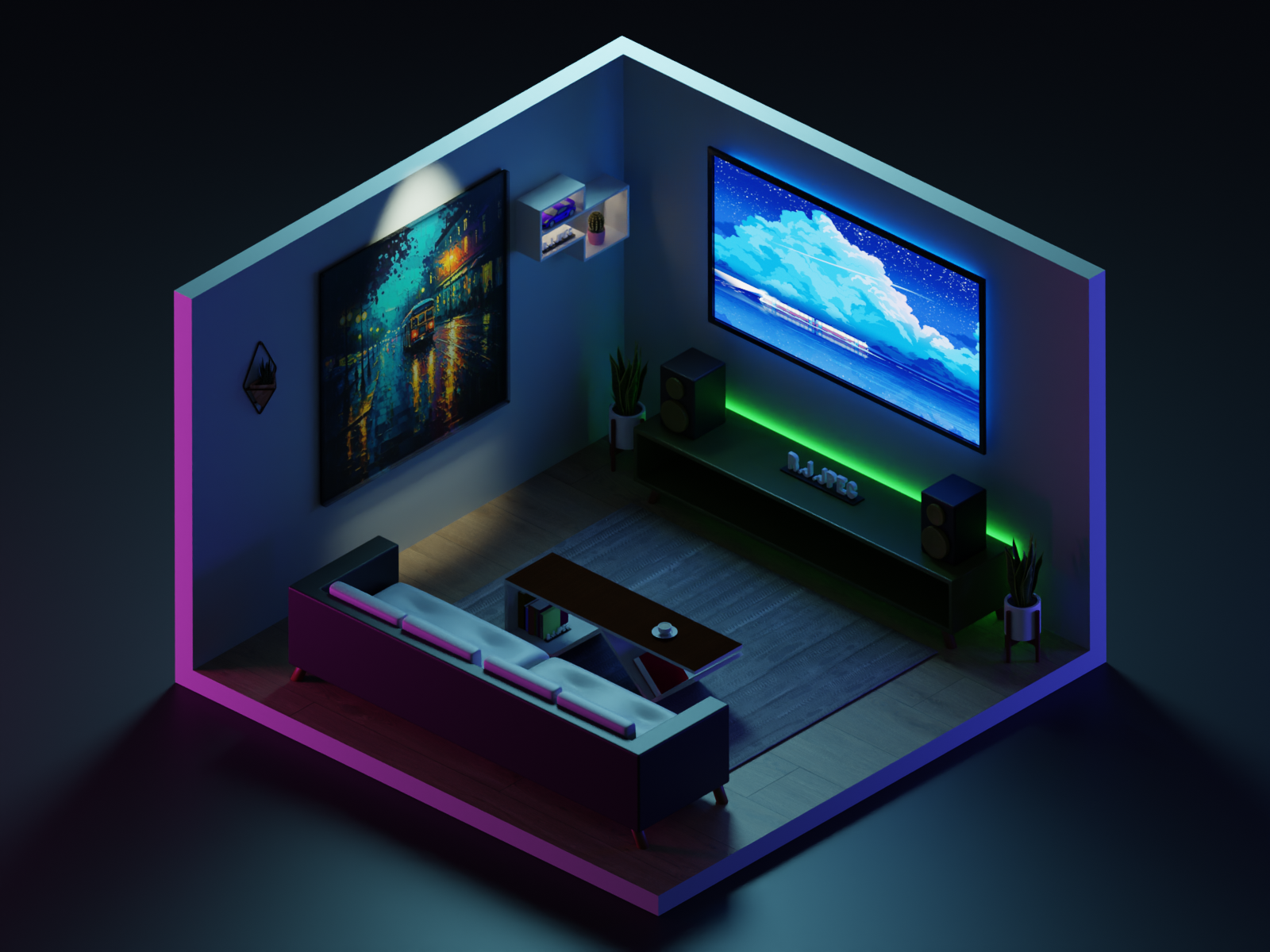 Isometric Room -Blender