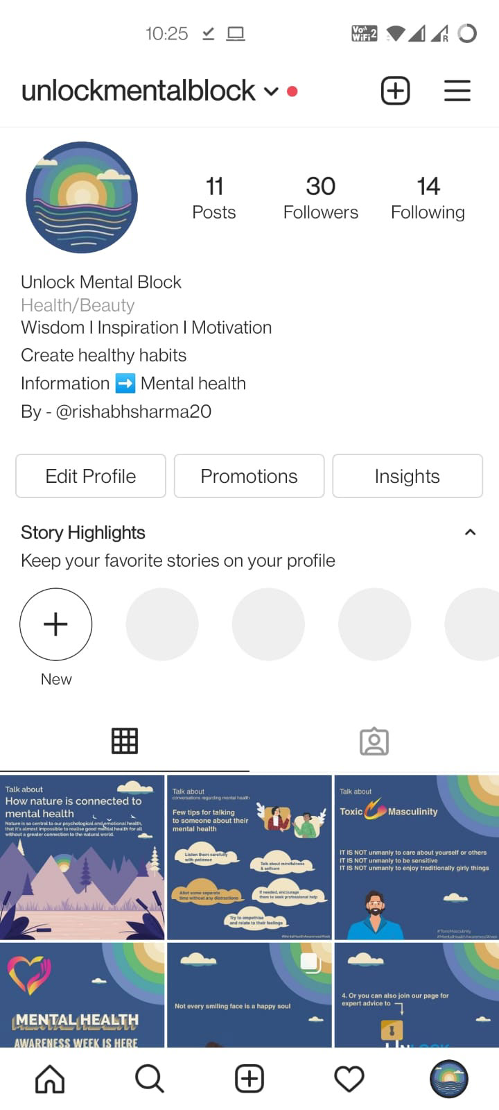 Instagram Profile page