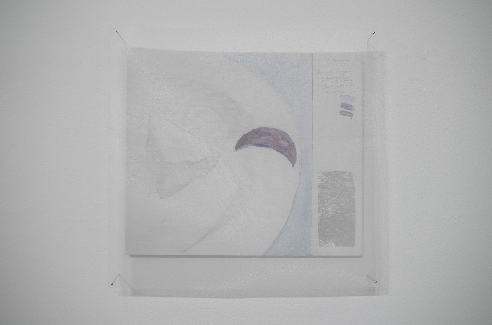 180x210mm oil.mica.gesso.pencil.silverleaf.organdy