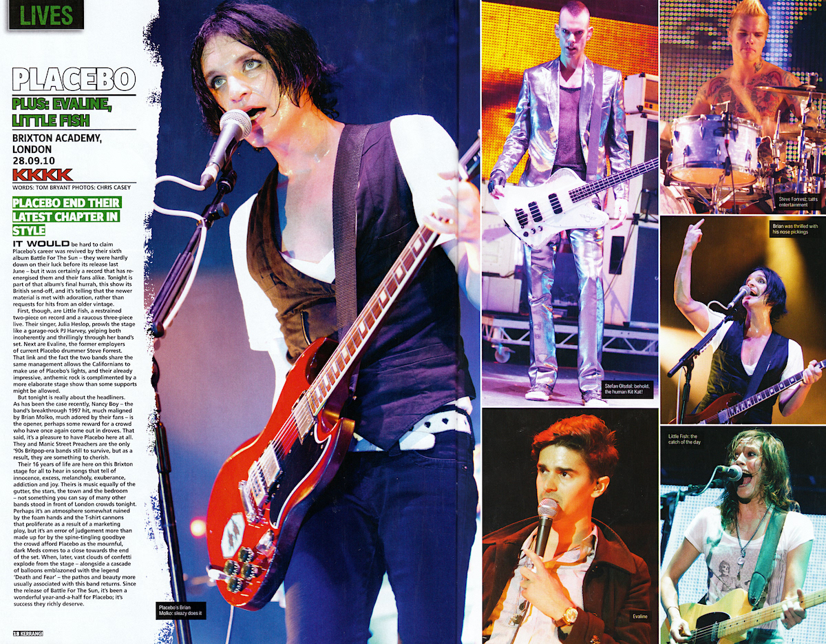 Placebo - Kerrang! Live Review - 2010