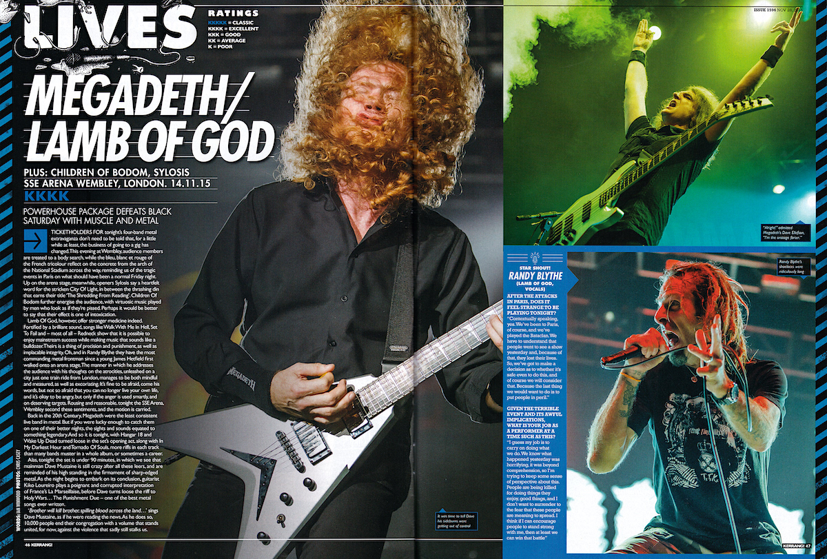 Megadeth - Kerrang! Live Review - 2015