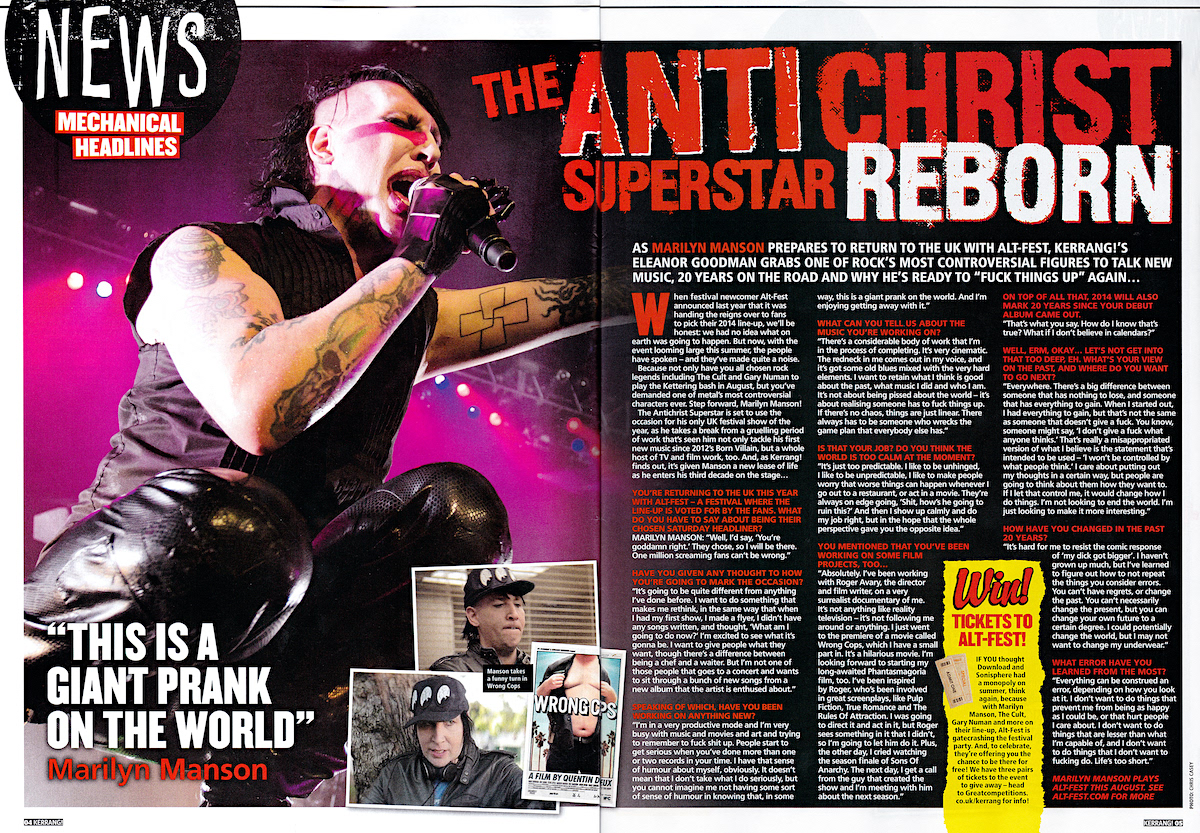 Marilyn Manson - Kerrang! Feature - 2014