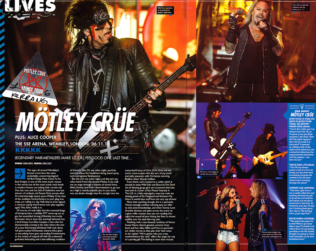 Motley Crue - Kerrang! Live Review - 2015