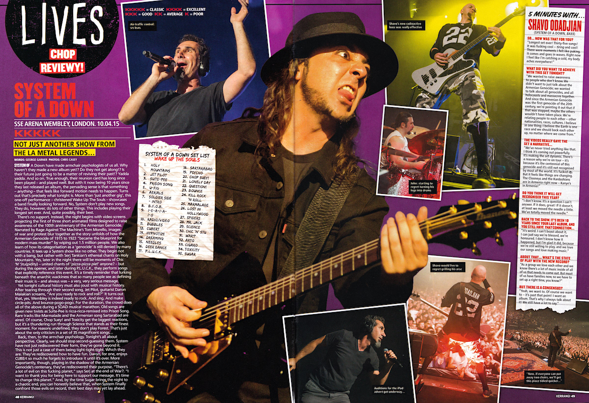 System Of A Down - Kerrang! Live Review - 2015