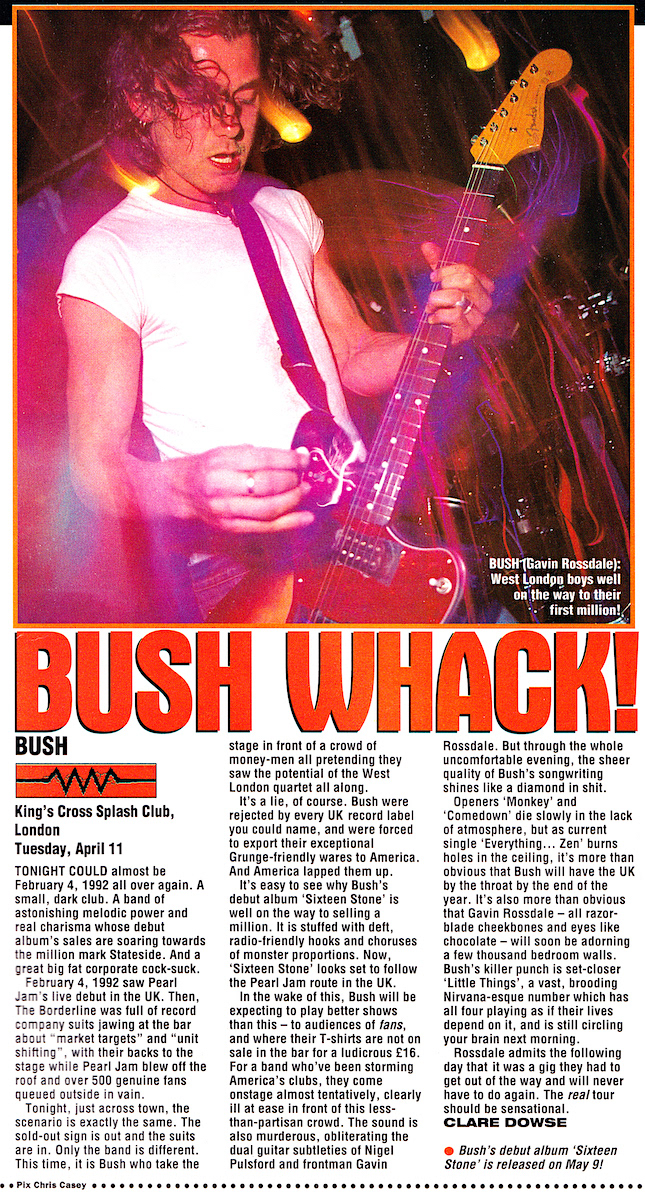 Bush - Kerrang! Live Review - 1994