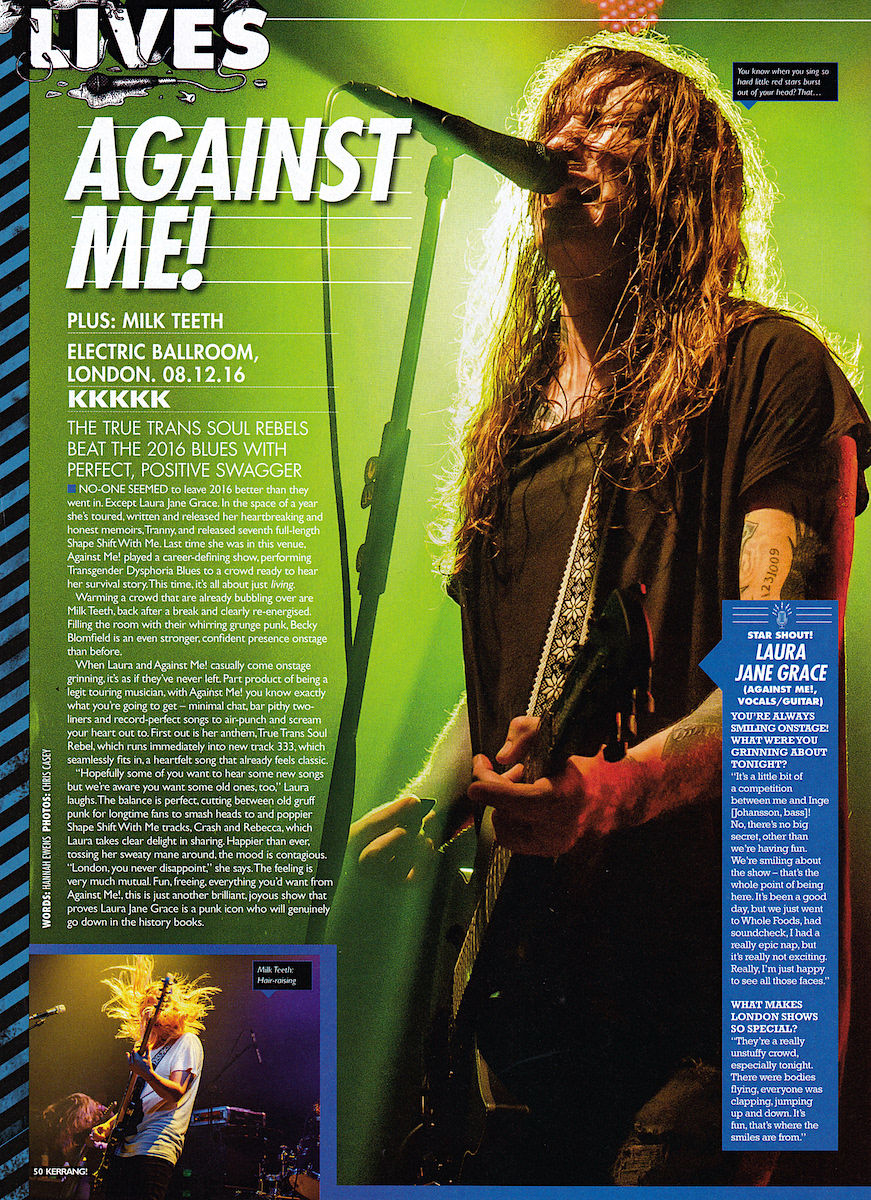 Against Me! - Kerrang! Live Review - 2016