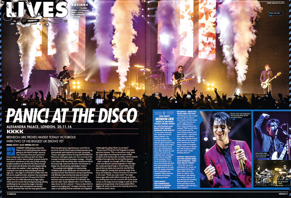 Panic! At The Disco - Kerrang! Live Review - 2016