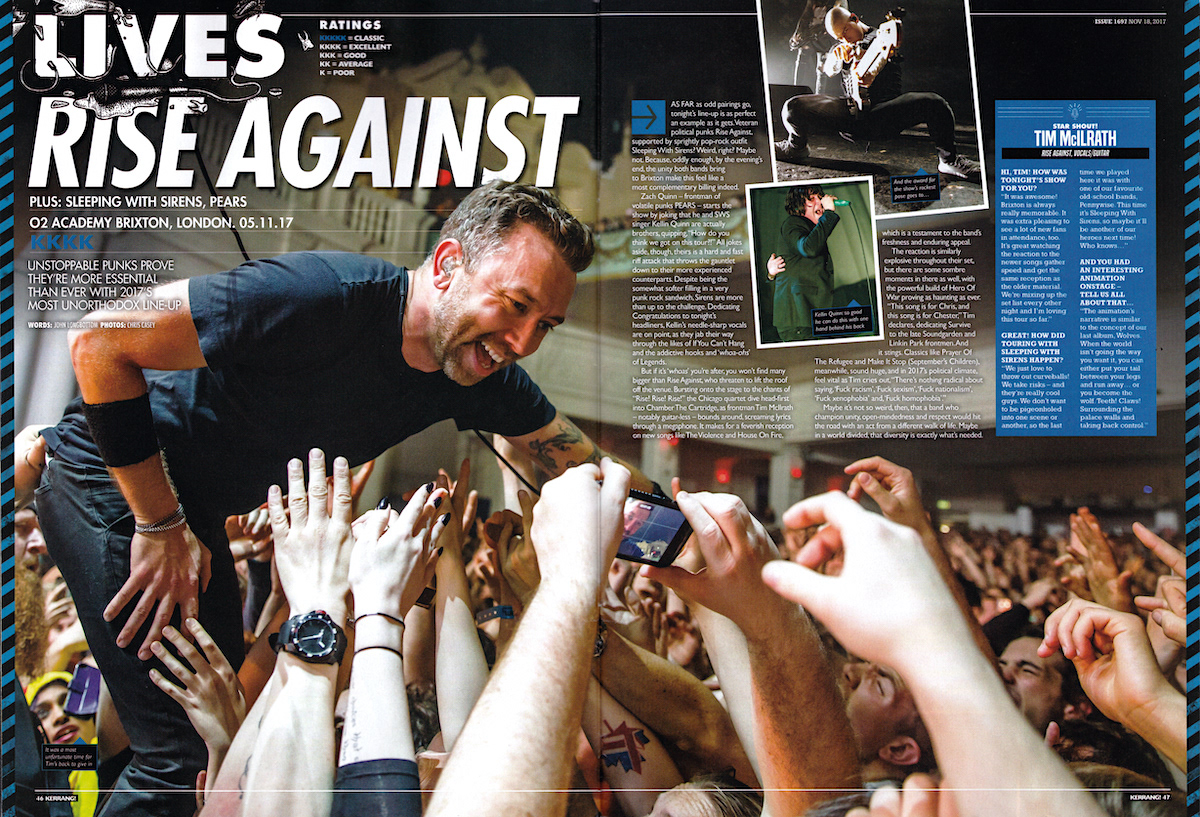 Rise Against - Kerrang! Live Review - 2017