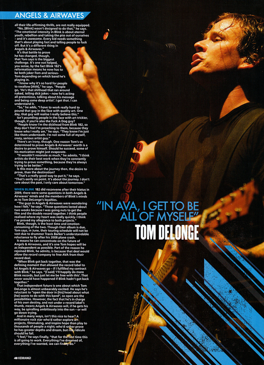 Angels & Airwaves - Kerrang! Feature - 2011