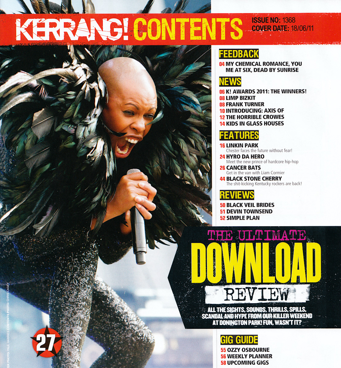Skunk Anansie - Kerrang! Contents Page - 2011