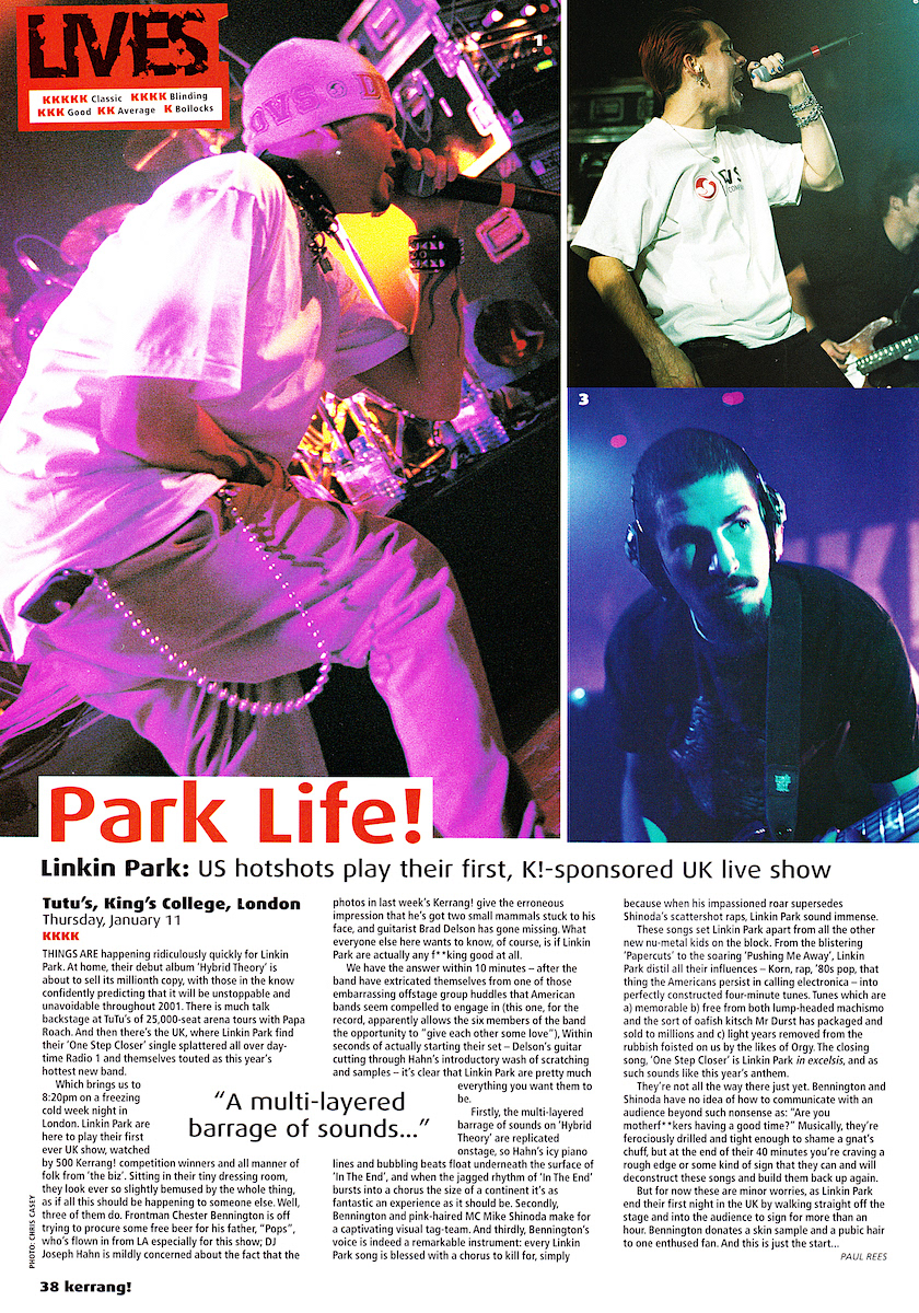 Linkin Park - Kerrang! Live Review - 2001