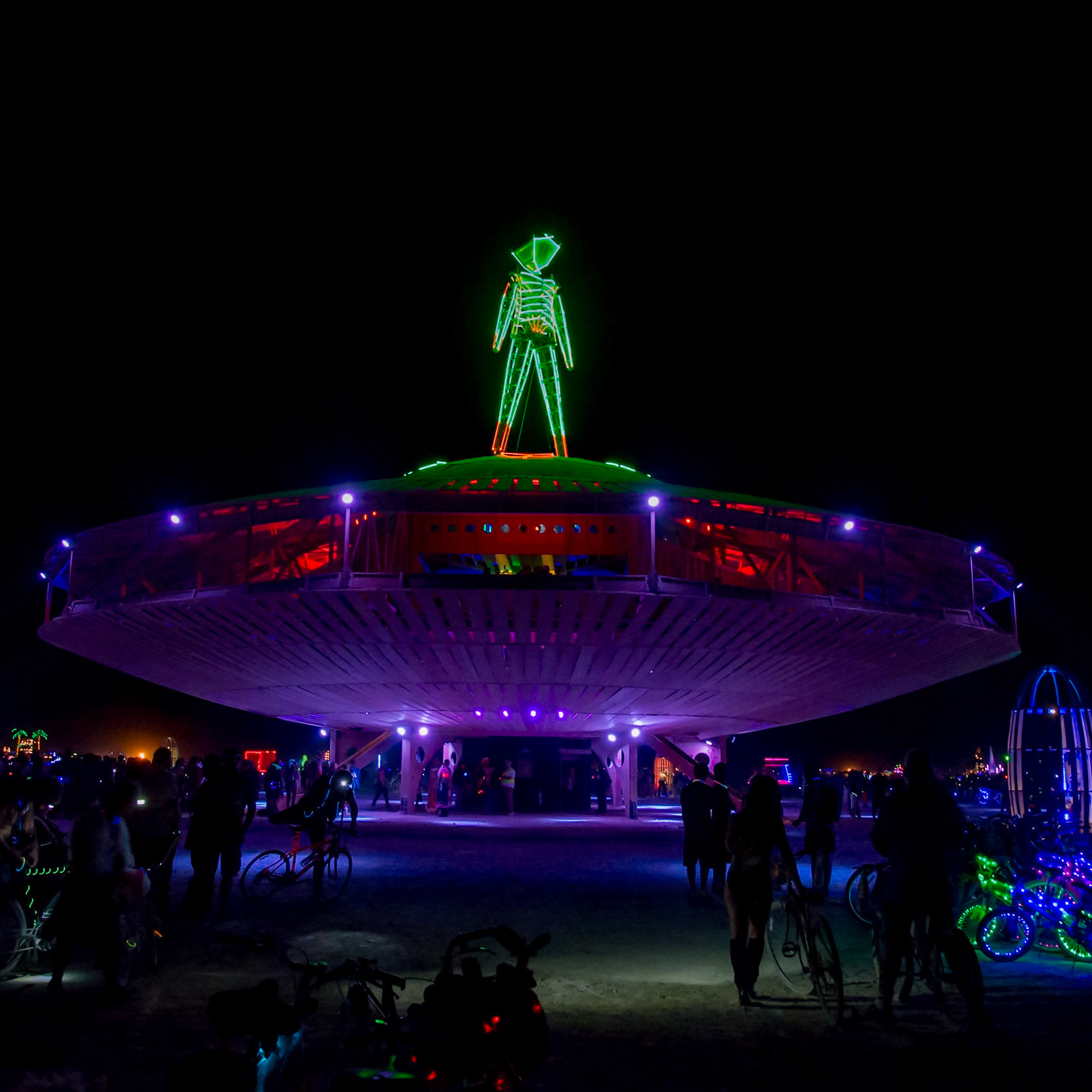 Burning Man 2013: Held annually on a dry salt pan in Nevada. The theme was "Cargo Cult" and it attracted 68,000 in 2013 #burningman
