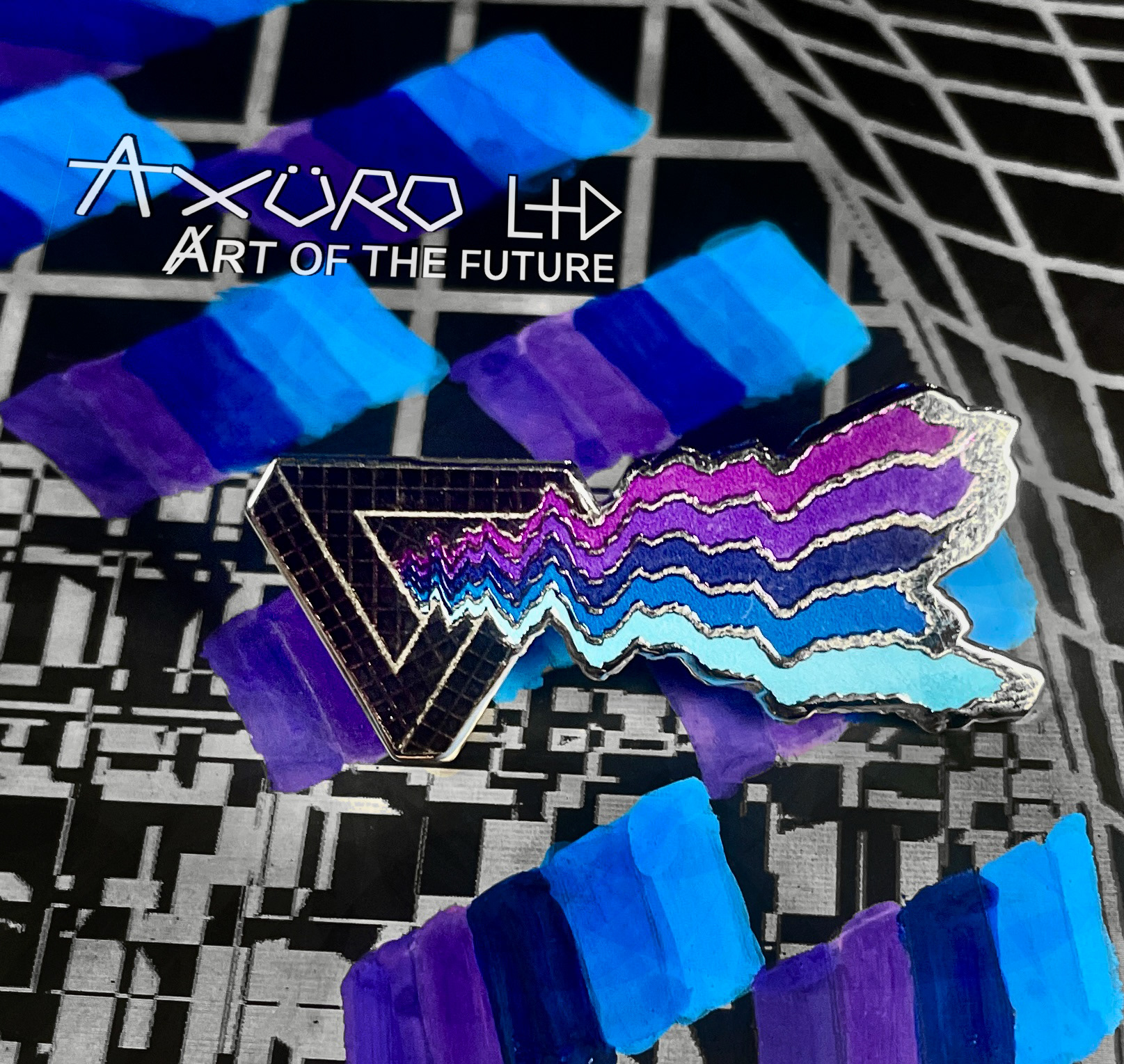 "TriWave Indigo" lapel pins (available)