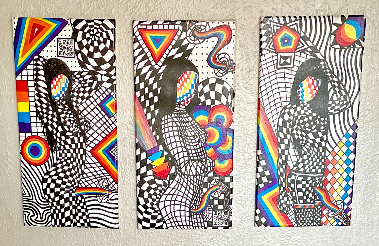 "Axuro 19, 20, 21" 10x20 - acrylics on canvas (SOLD)
