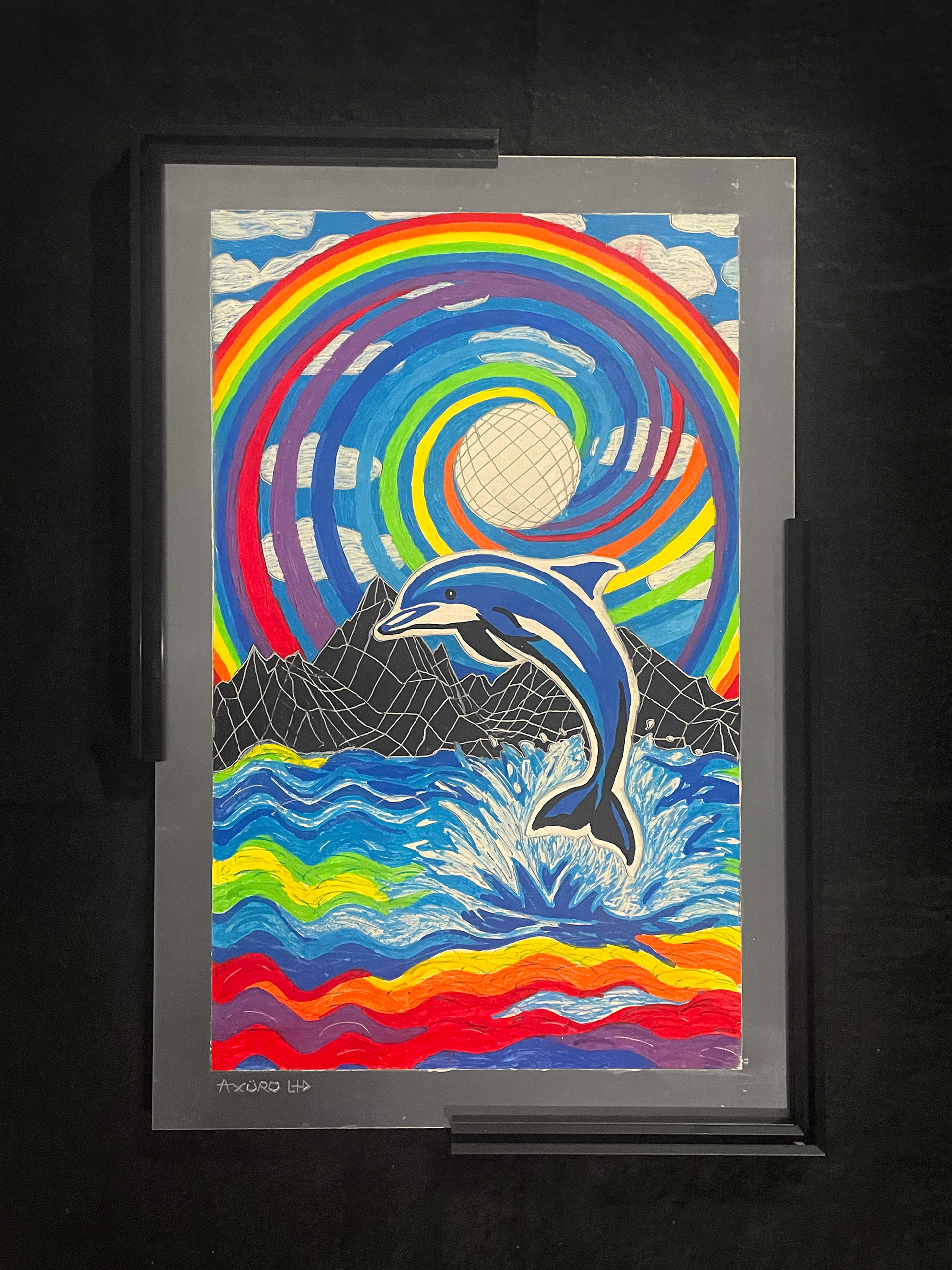 "SeaScape" 16x24 - engraving/ spraypaint (SOLD)