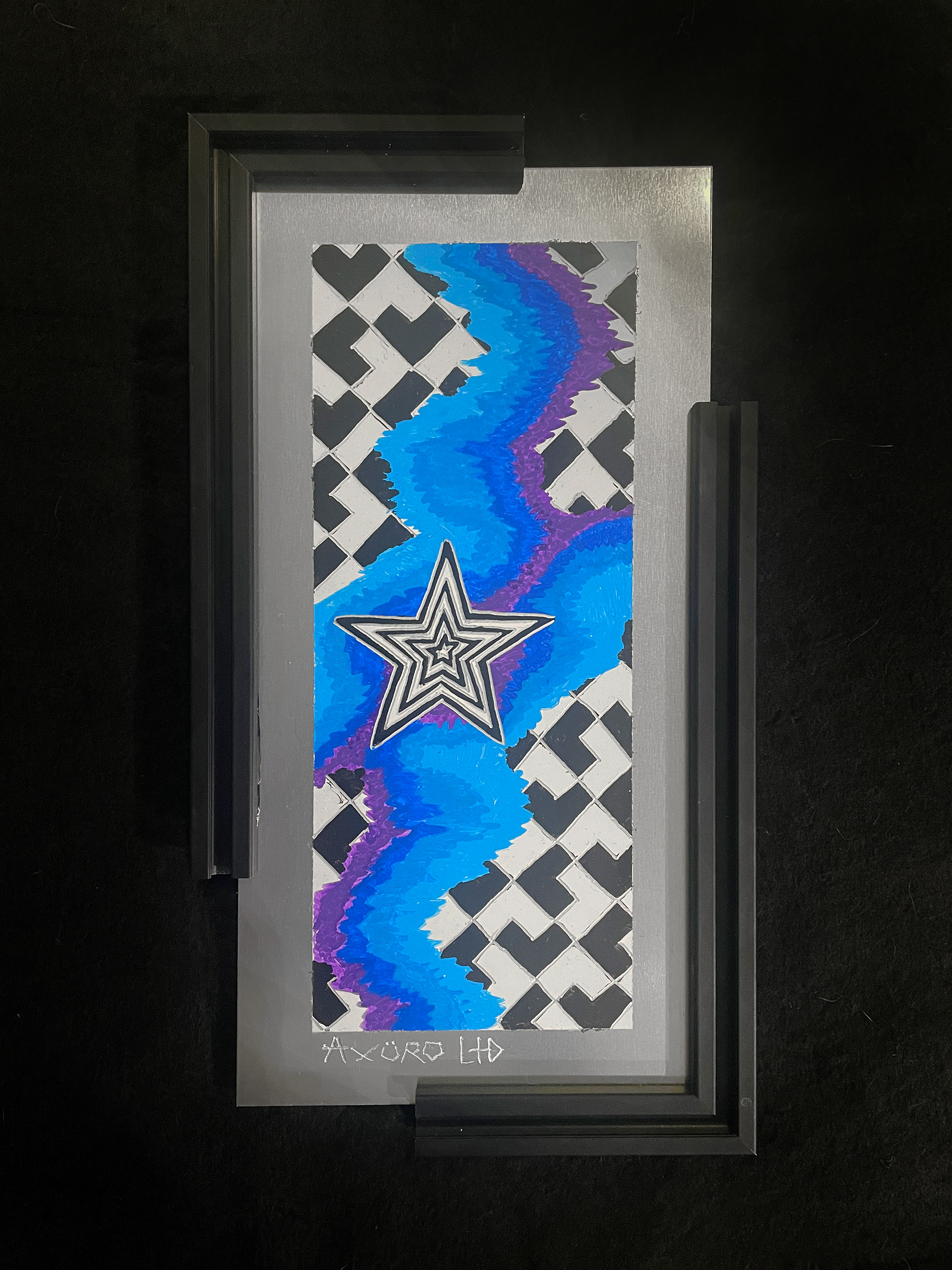 "Lambda" 6x12 engraving/ spraypaint (SOLD)