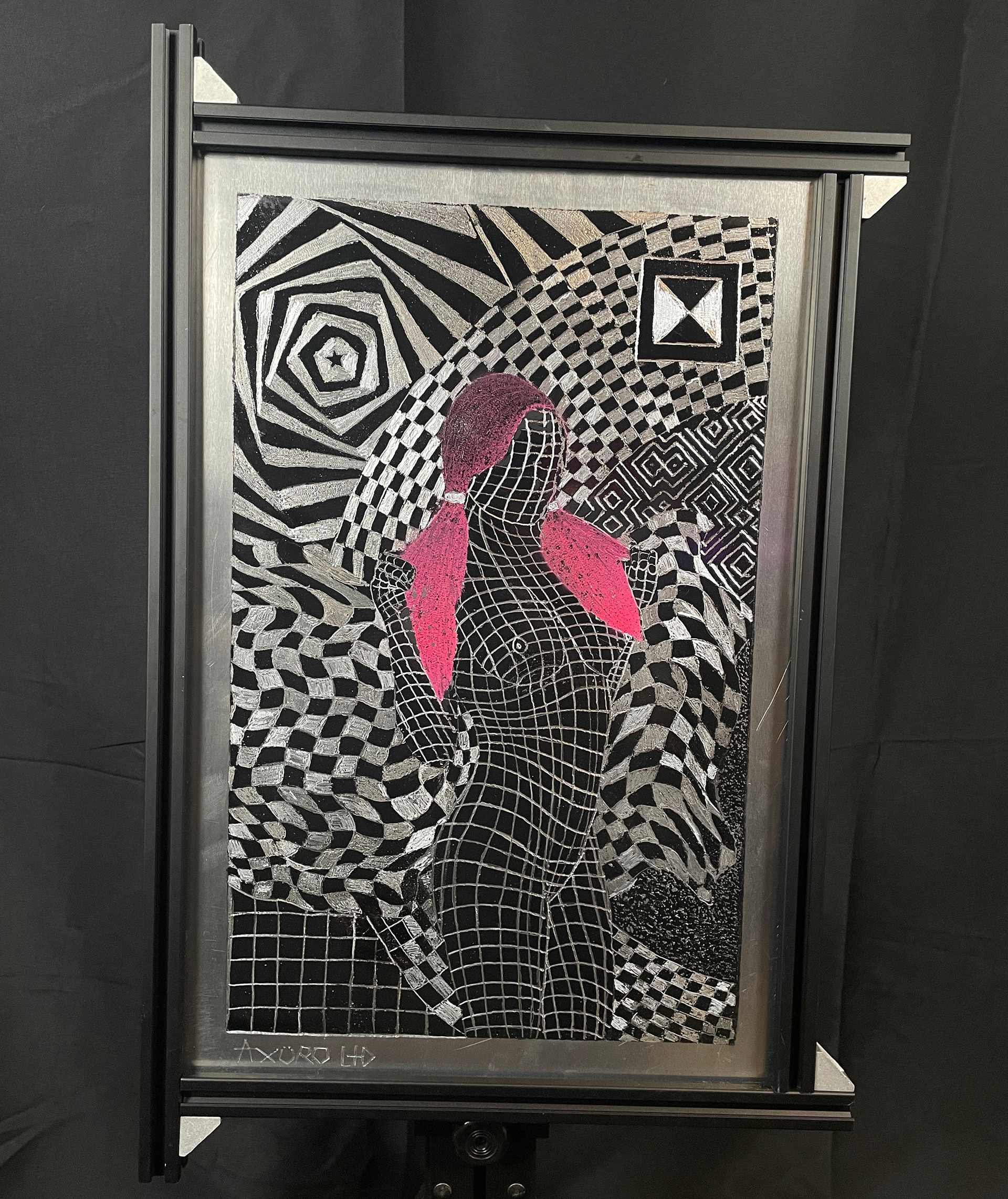 "Serenity" 12x18 - engraving/ spraypaint (available)