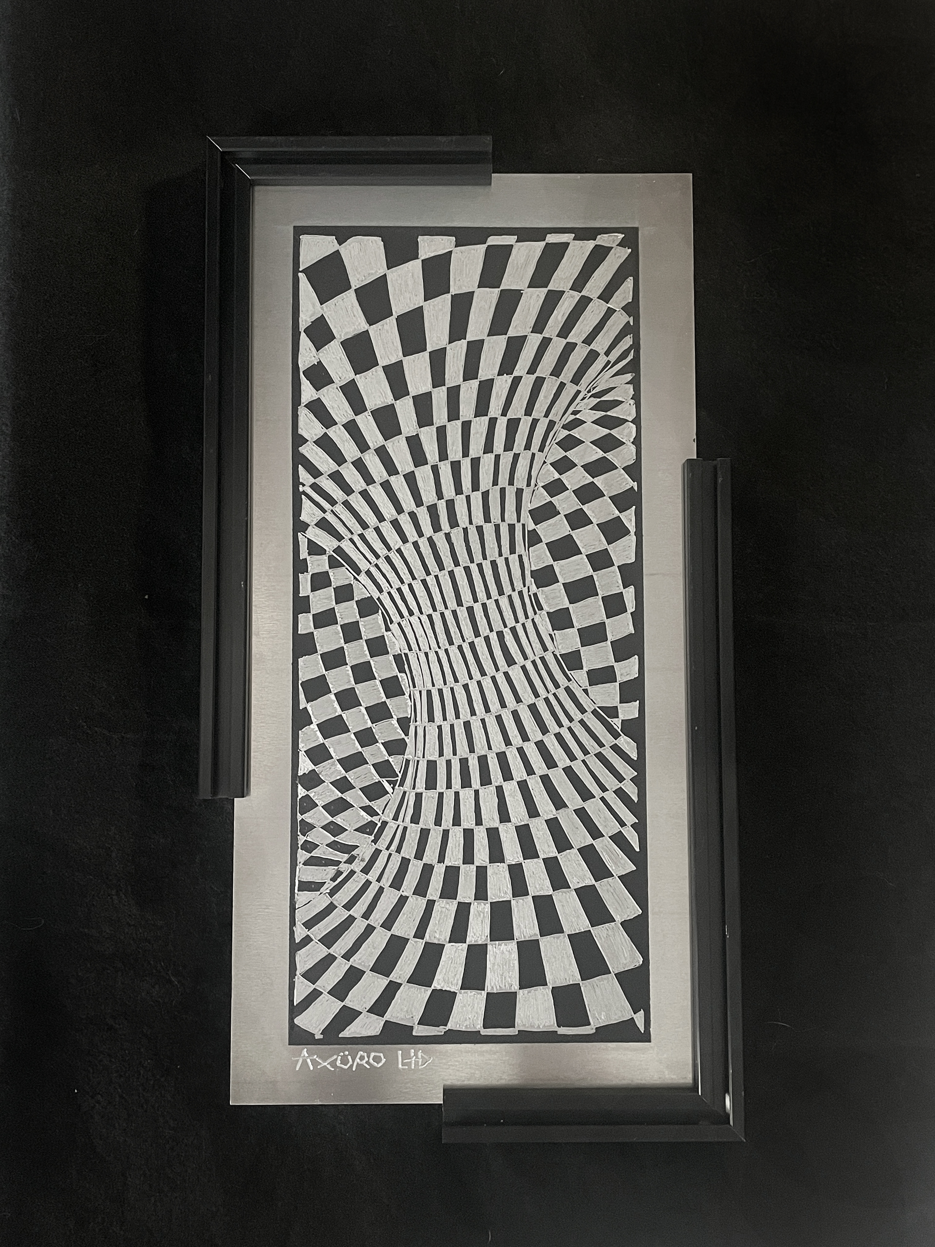 "Singularity" 8x16 engraving/ spraypaint (available)