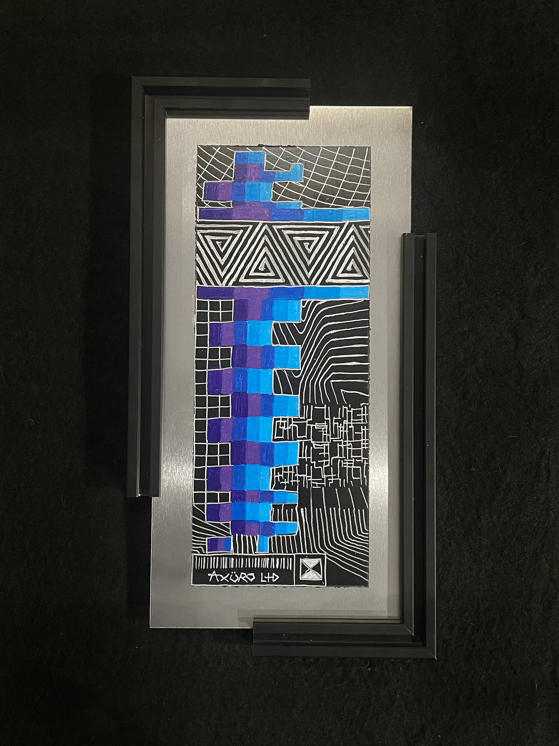 "Eigenvalue" 6x12 engraving/ spraypaint (available)