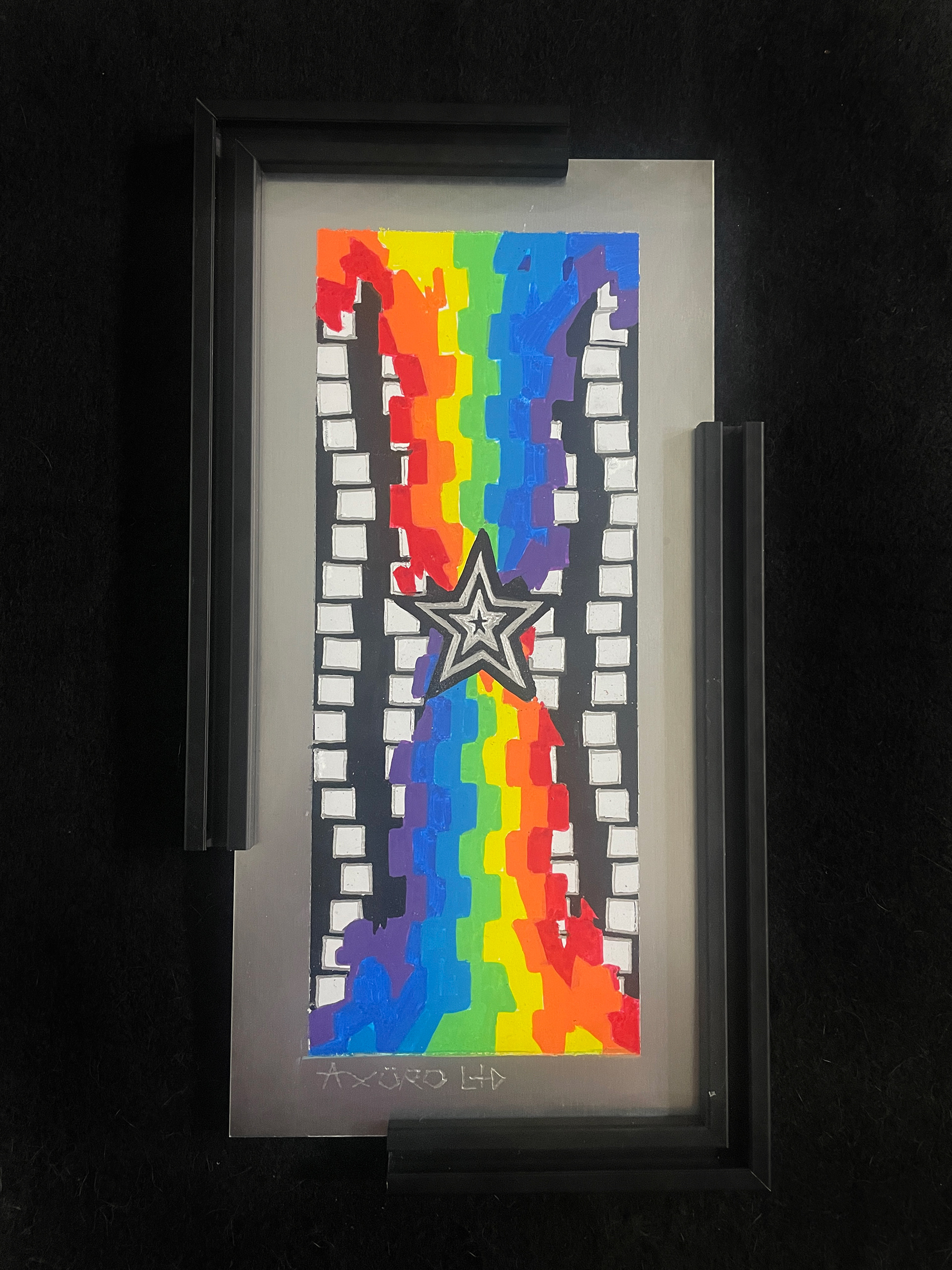 "Commander" 6x12 engraving/ spraypaint (SOLD)