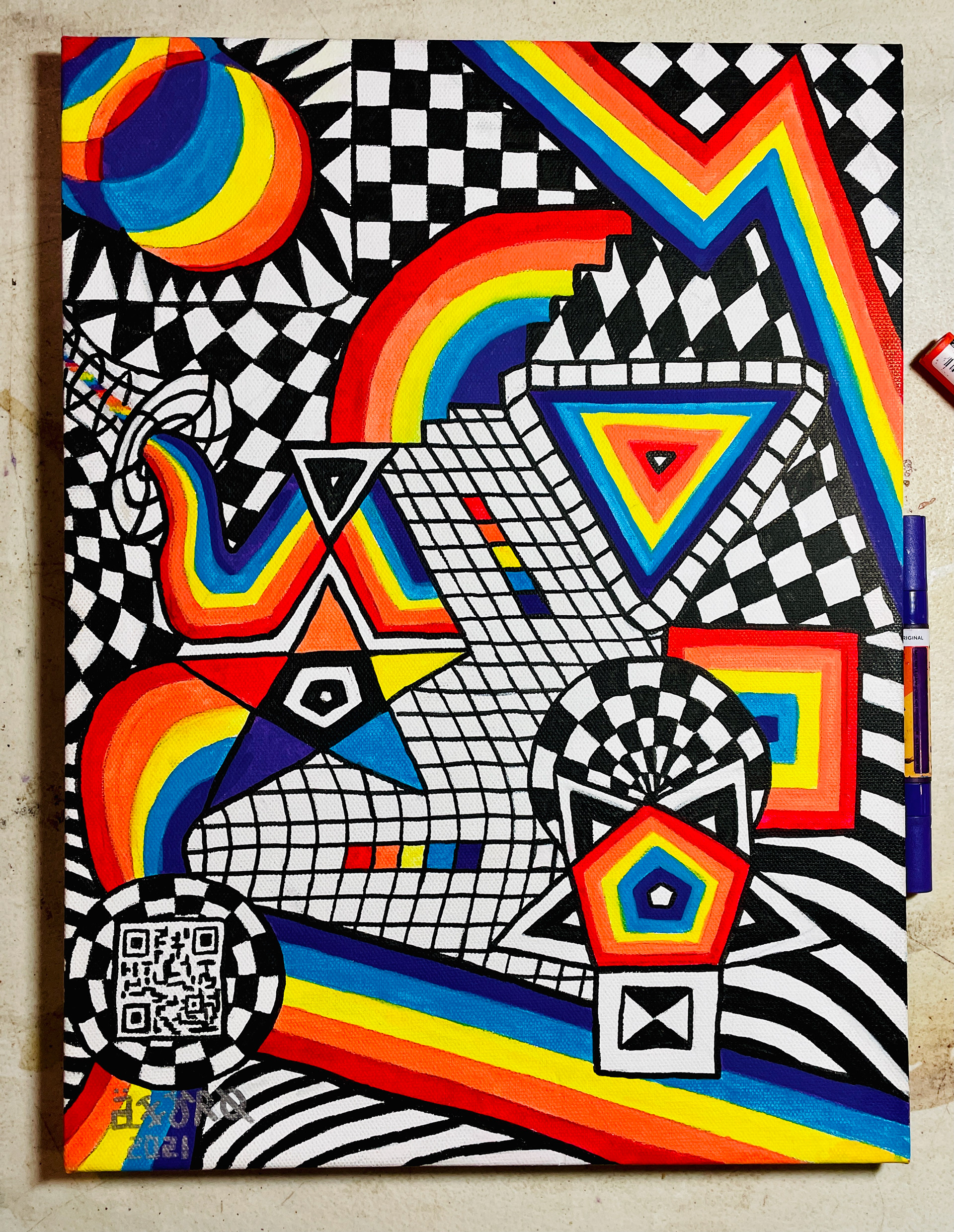 "Axuro 18" 16x20 - acrylics on canvas (NFS)