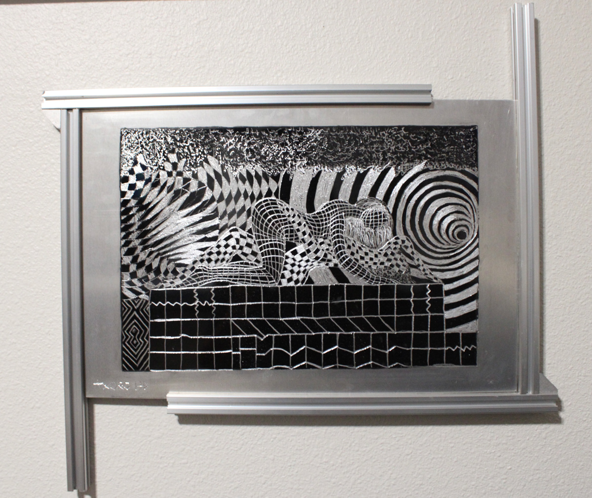 "Sapphire" 12x18 - engraving/ spraypaint (available)