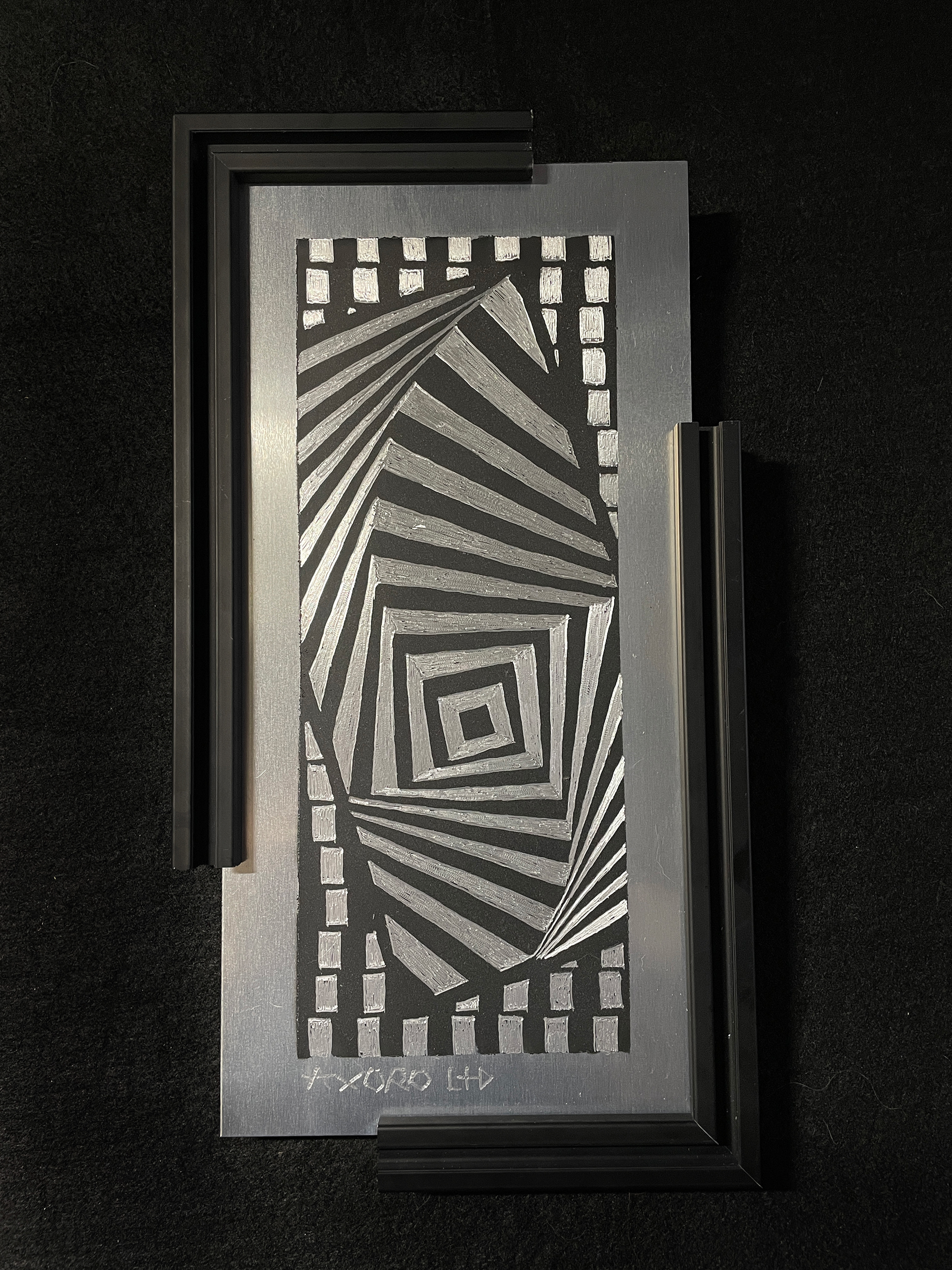 "Polyclave" 6x12 engraving/ spraypaint (available)