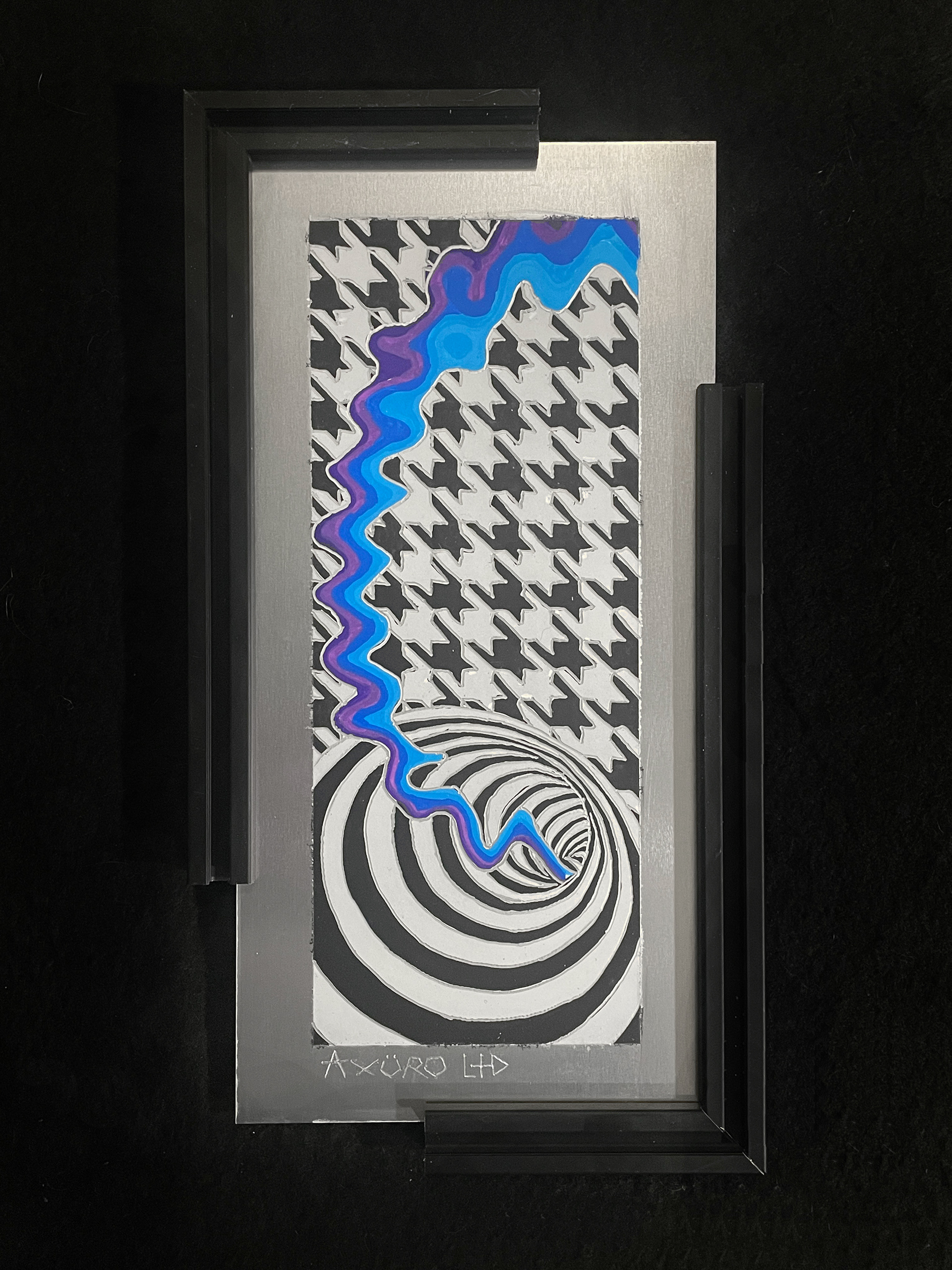 "Fernweh" 6x12 engraving/ spraypaint (available)