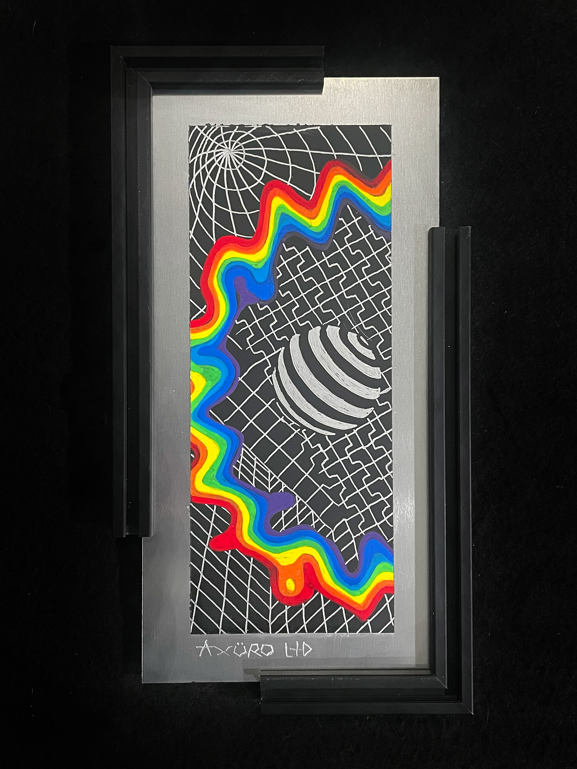 "Zenith" 6x12 engraving/ spraypaint (available)