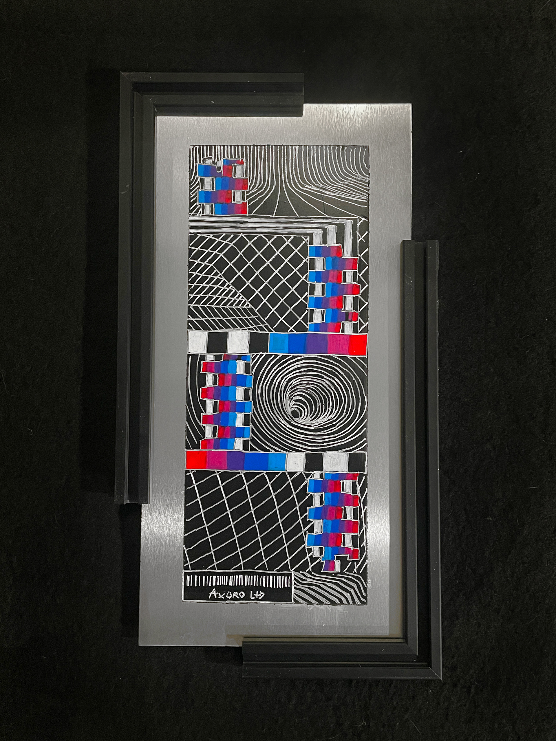 "Quotient" 6x12 engraving/ spraypaint (available)