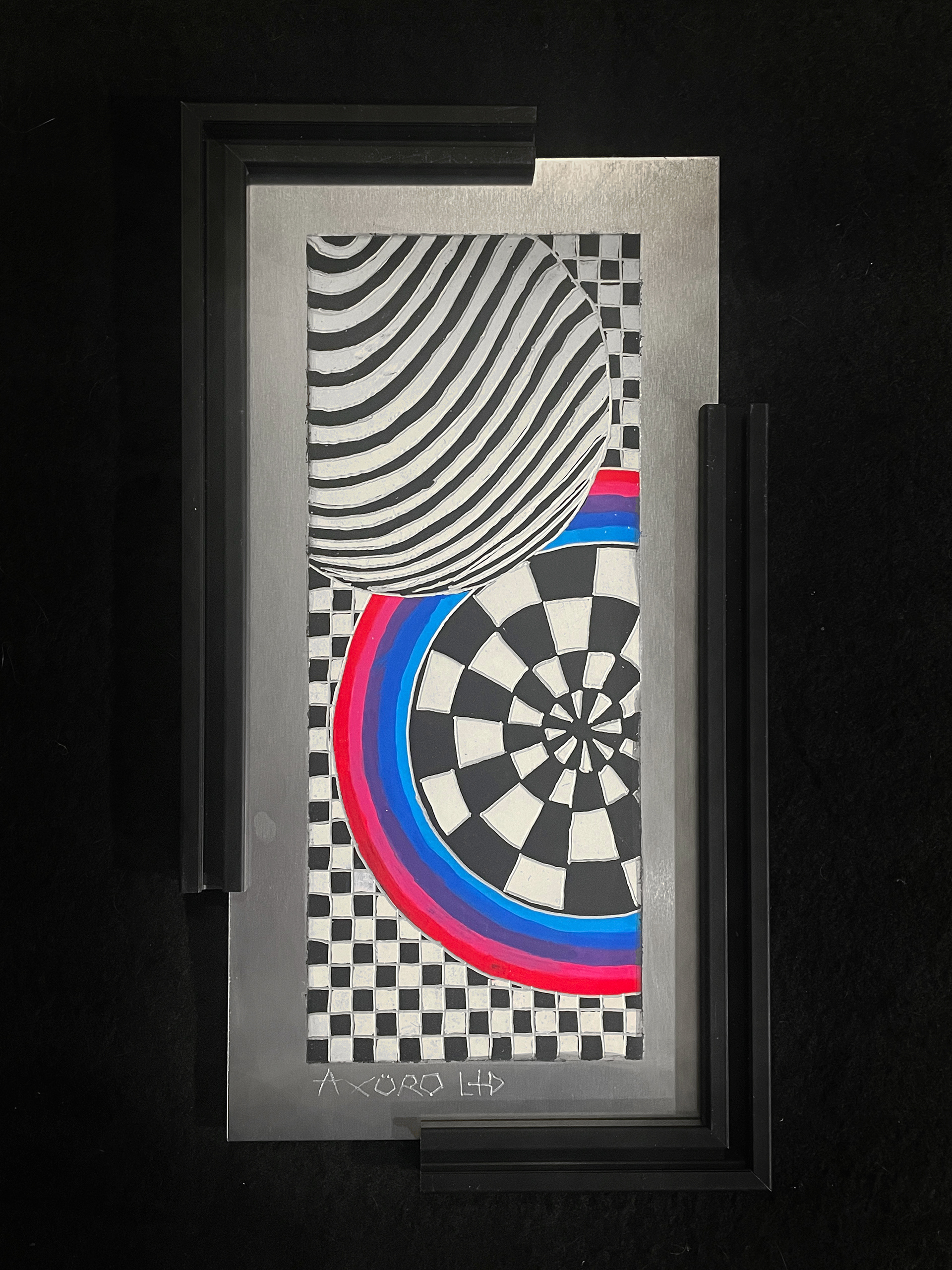 "Manifold" 6x12 engraving/ spraypaint (available)