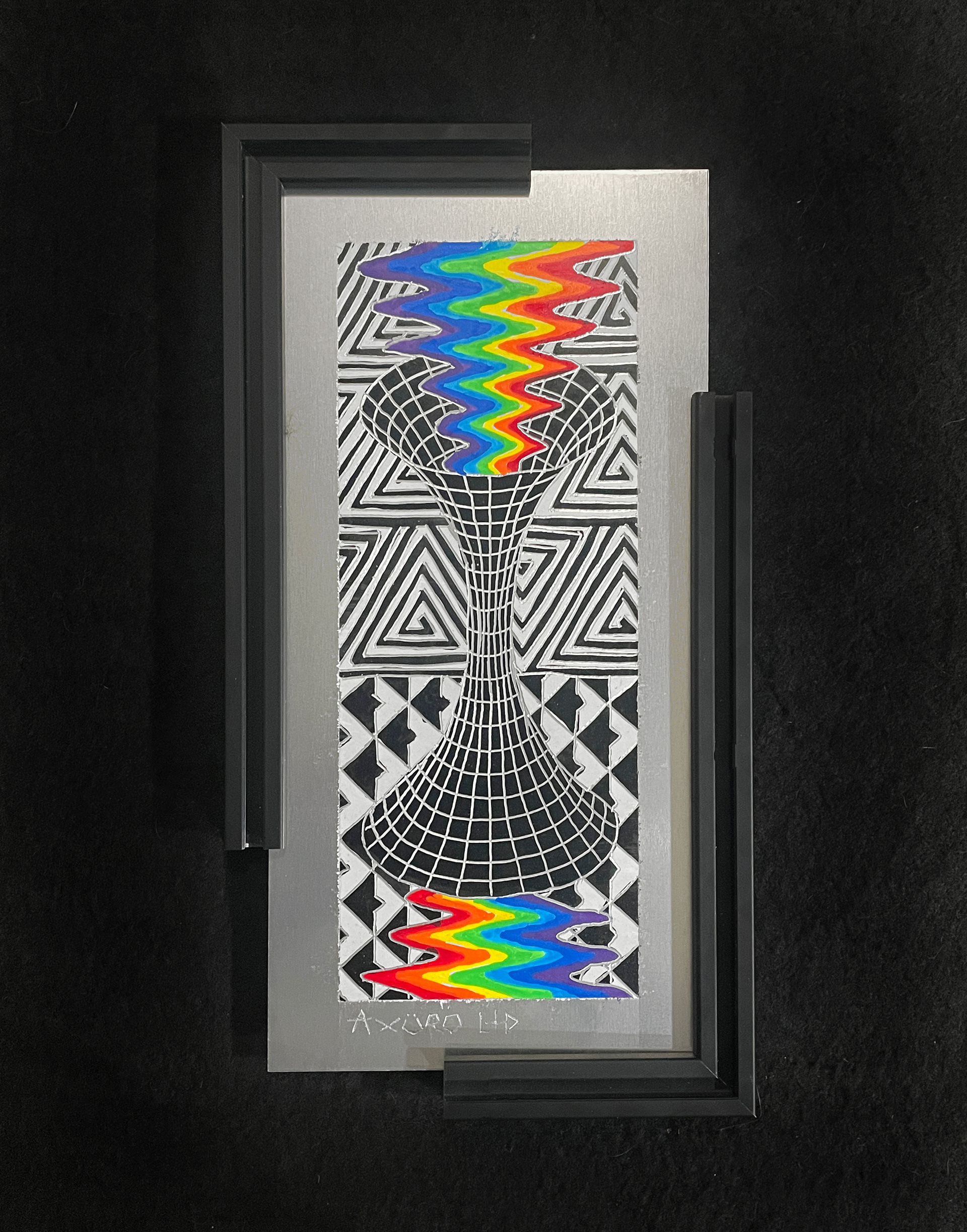 "Gedankenspiel" 6x12 engraving/ spraypaint (available)
