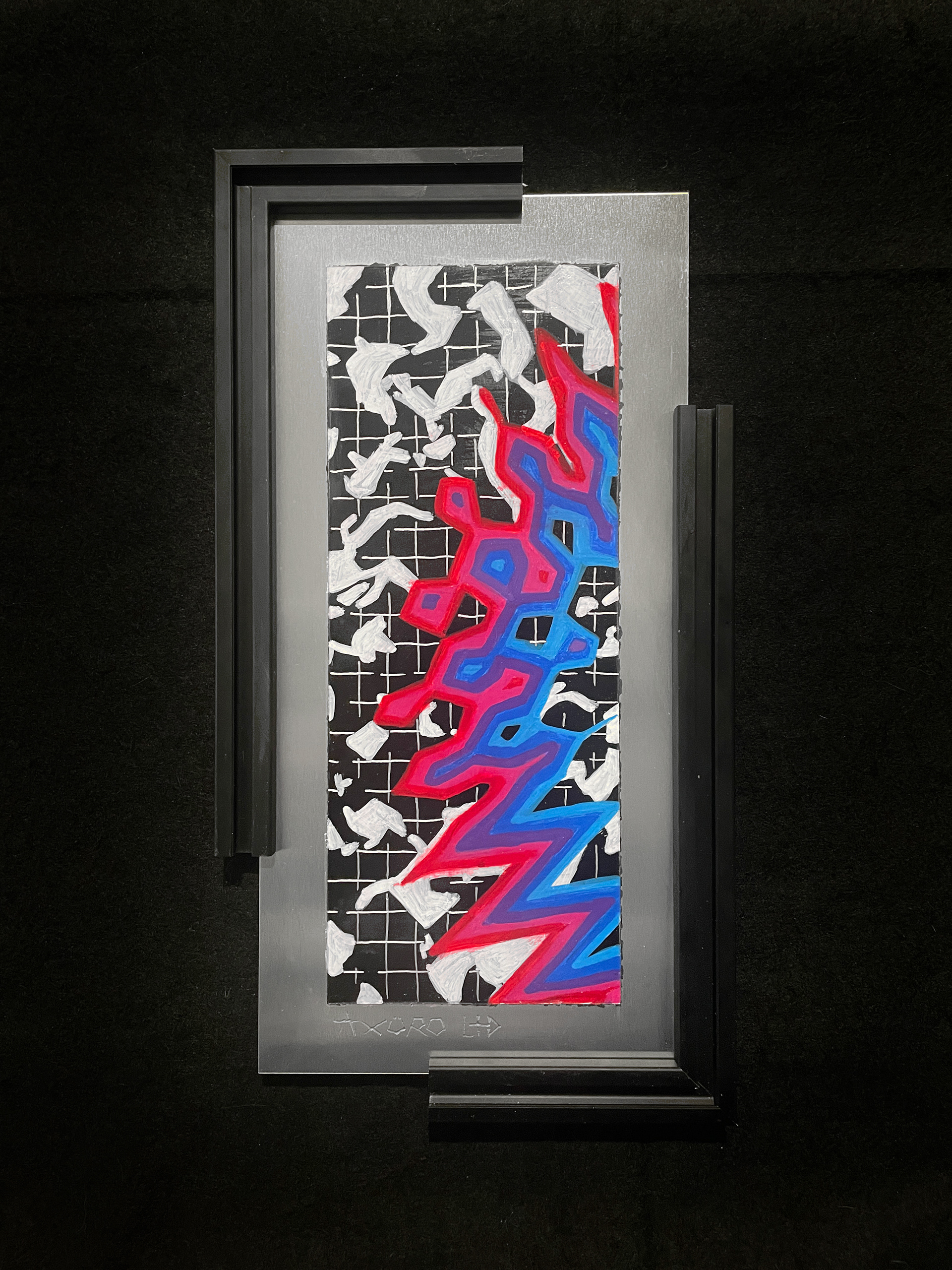 "Axion" 6x12 engraving/ spraypaint (SOLD)