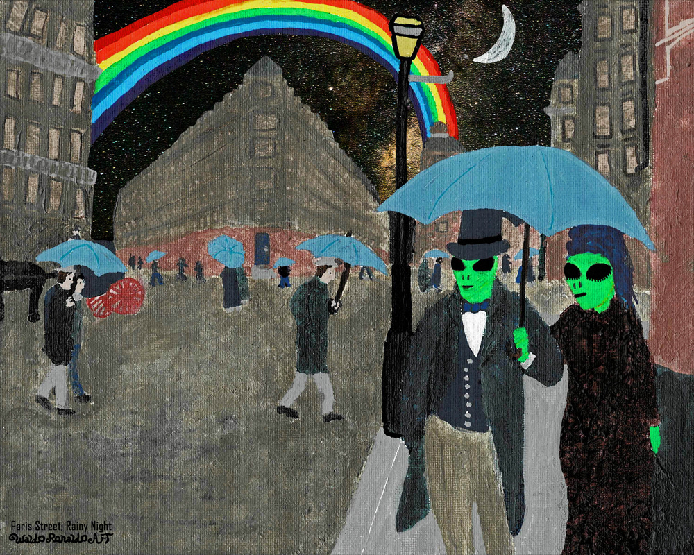 "Paris Street; Rainy Night" by Waldo Ronaldo Art