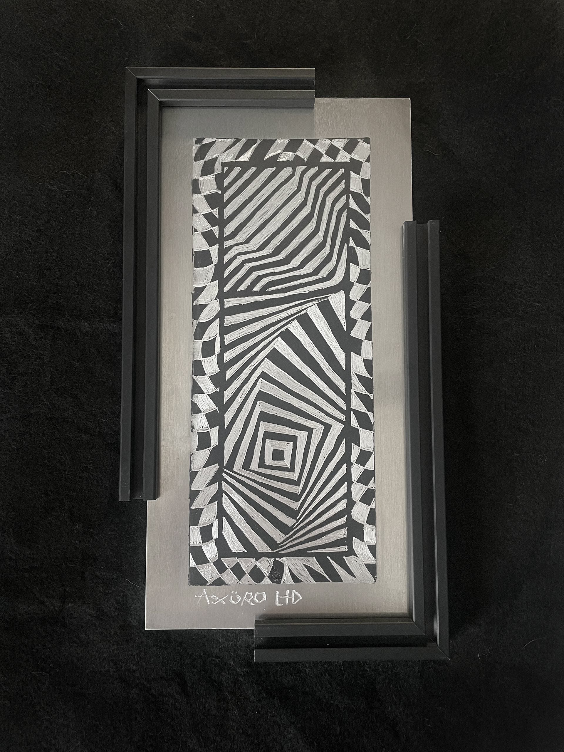 "Metallurgy" 6x12 engraving/ spraypaint (available)