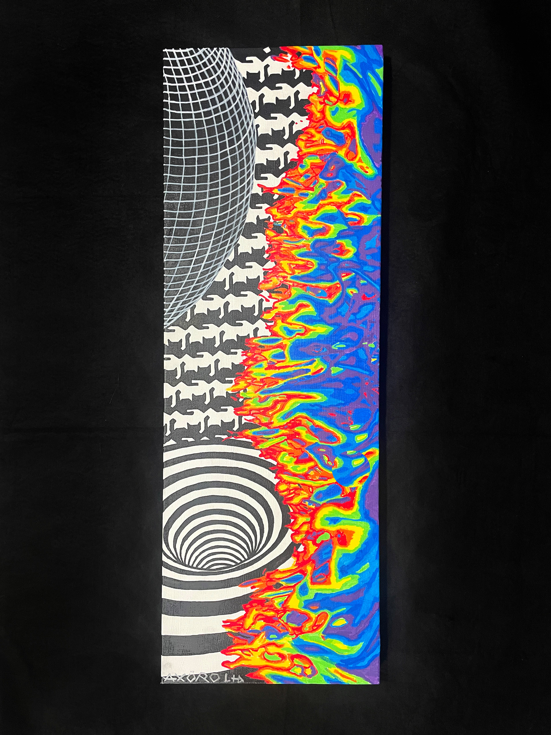 "Cataclysm" 12x36 -  acrylics on canvas (Available)