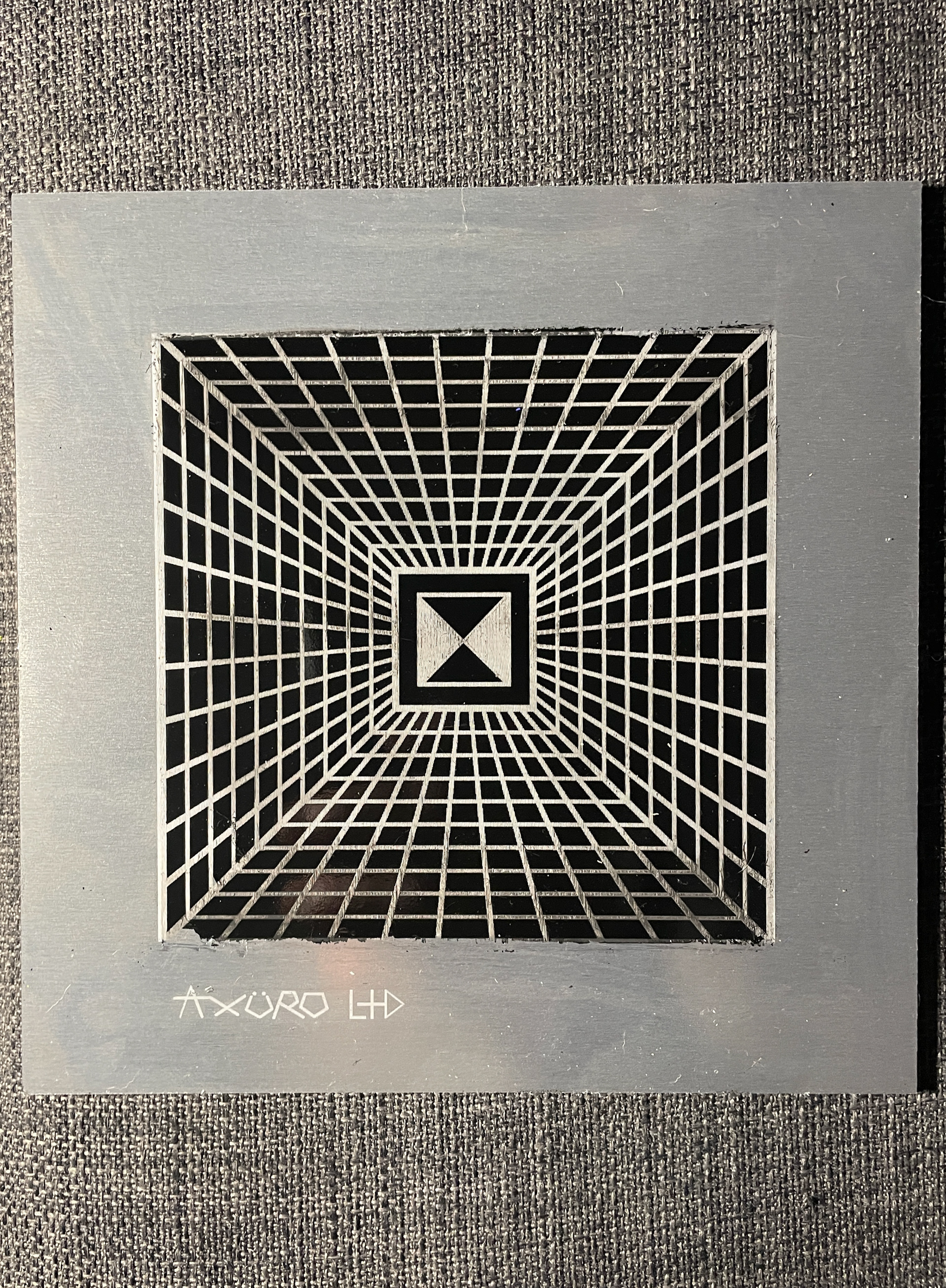 "Square" 4x4 - laser engraving/ spraypaint (SOLD)