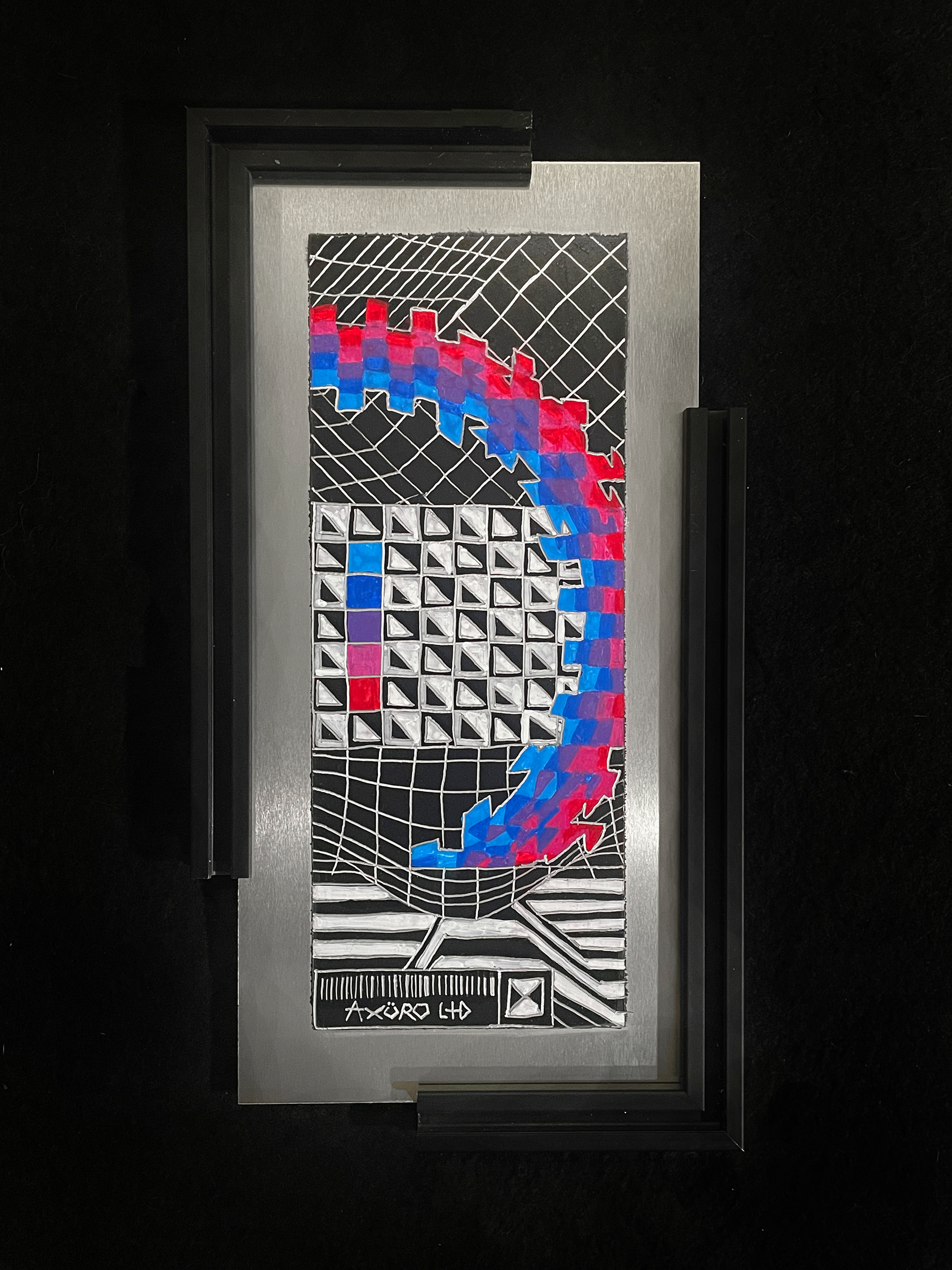 "Modulus" 6x12 engraving/ spraypaint (available)