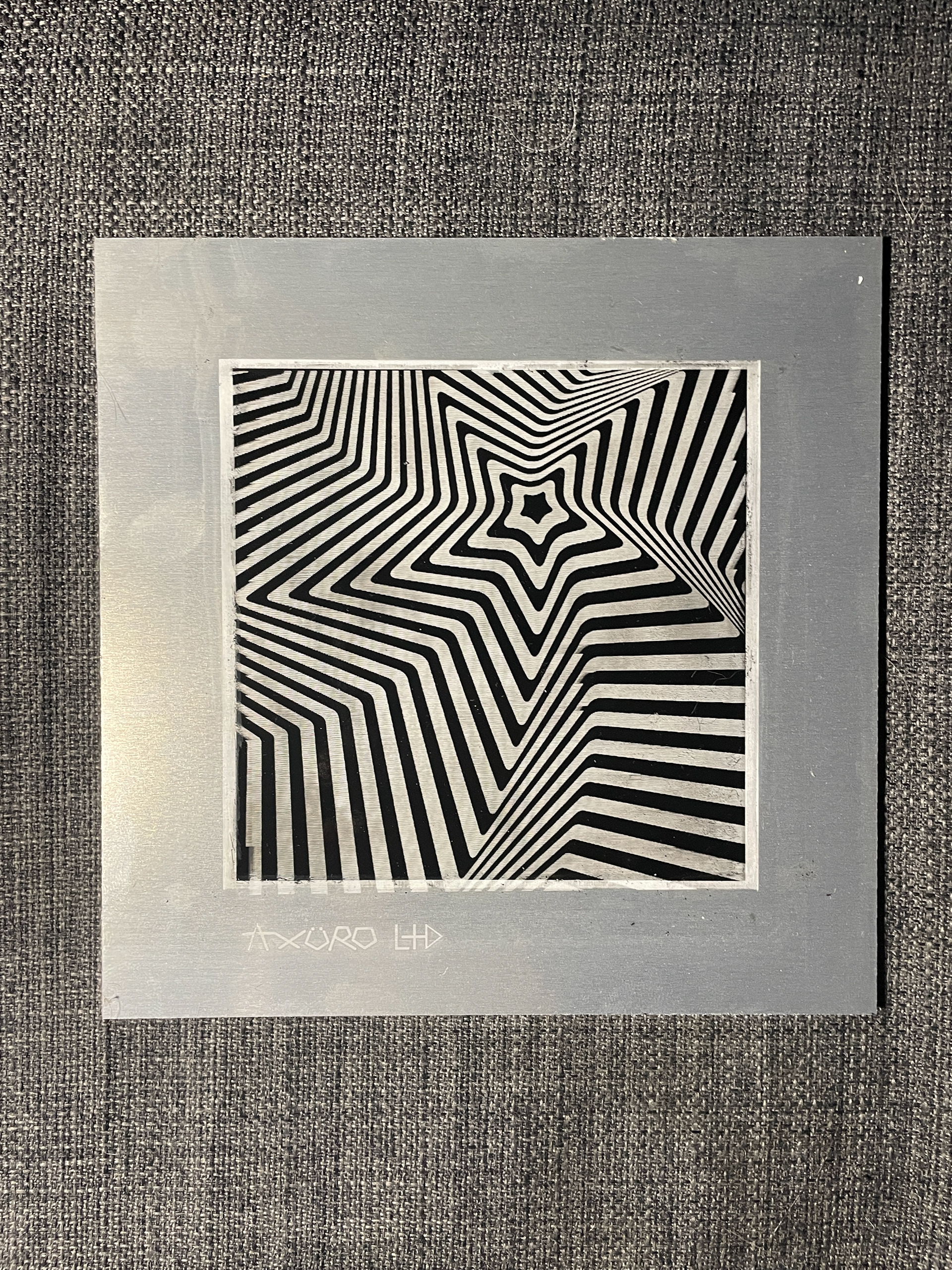 "Stars" 4x4 - laser engraving/ spraypaint (SOLD)