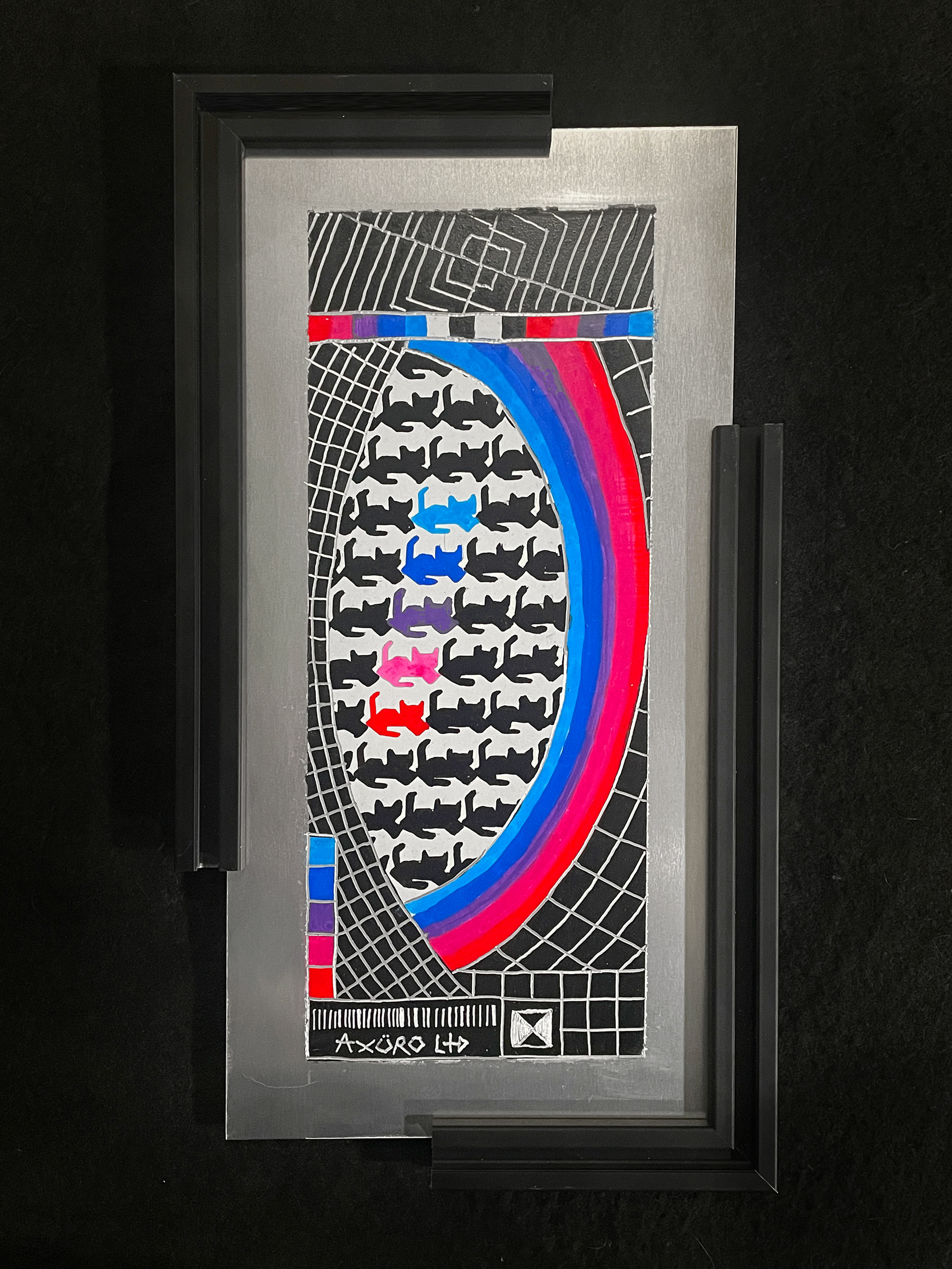 "Schrödinger" 6x12 engraving/ spraypaint (available)