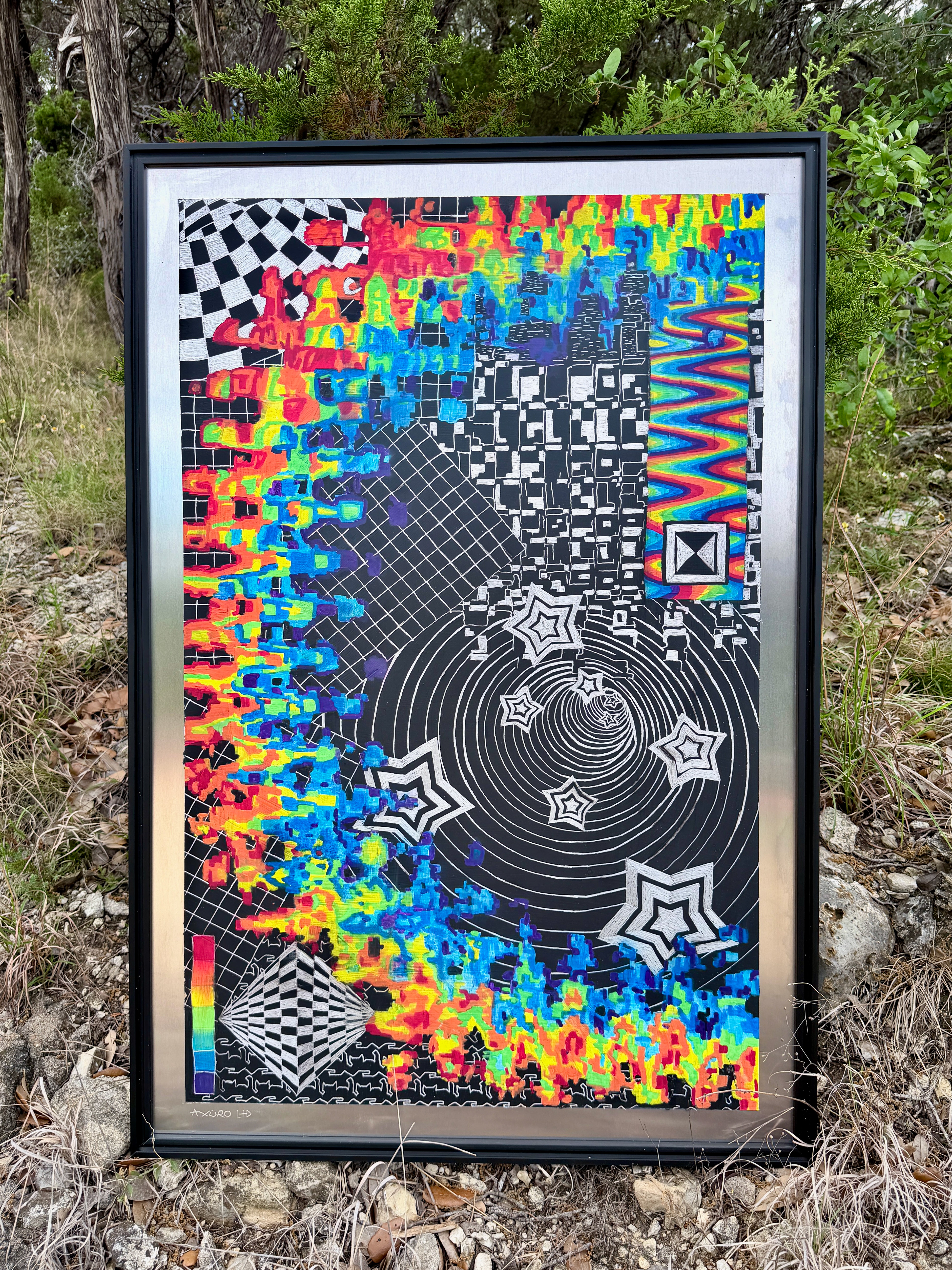 "Psychokinesis" 24x36 - engraving/ enamel/ acrylic (available)