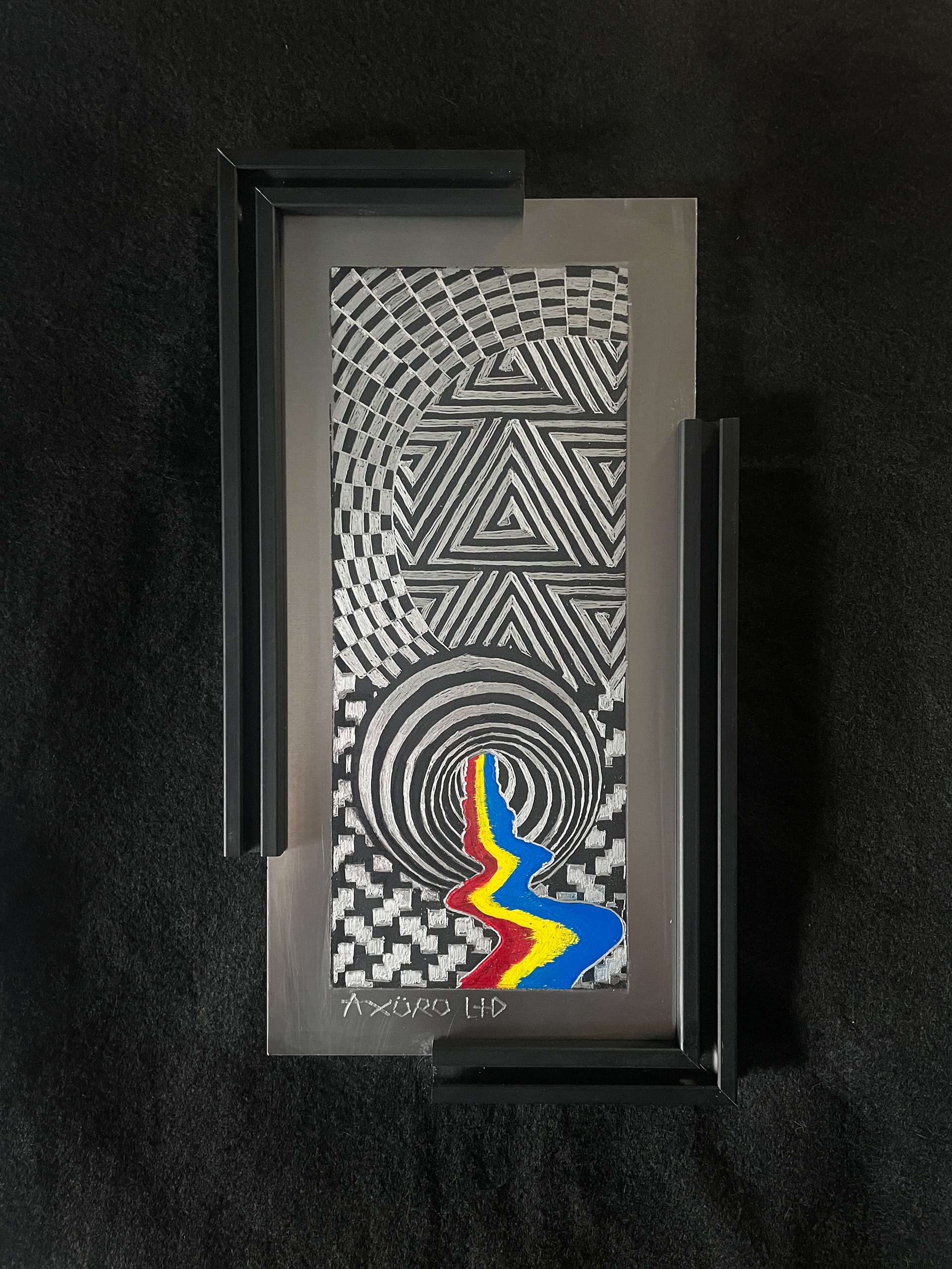 "Optoelectronics" 6x12 engraving/ spraypaint (available)