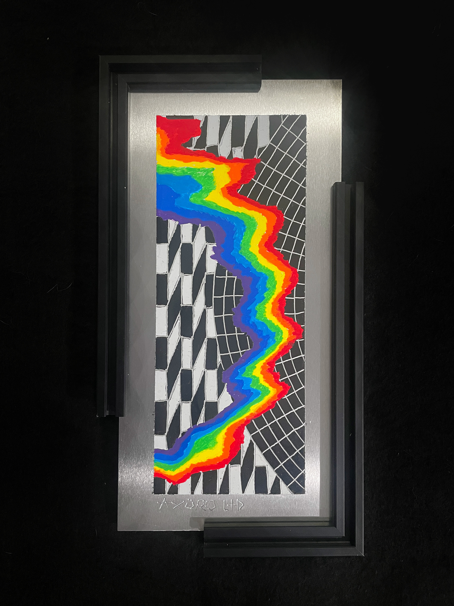 "Syzygy" 6x12 engraving/ spraypaint (SOLD)