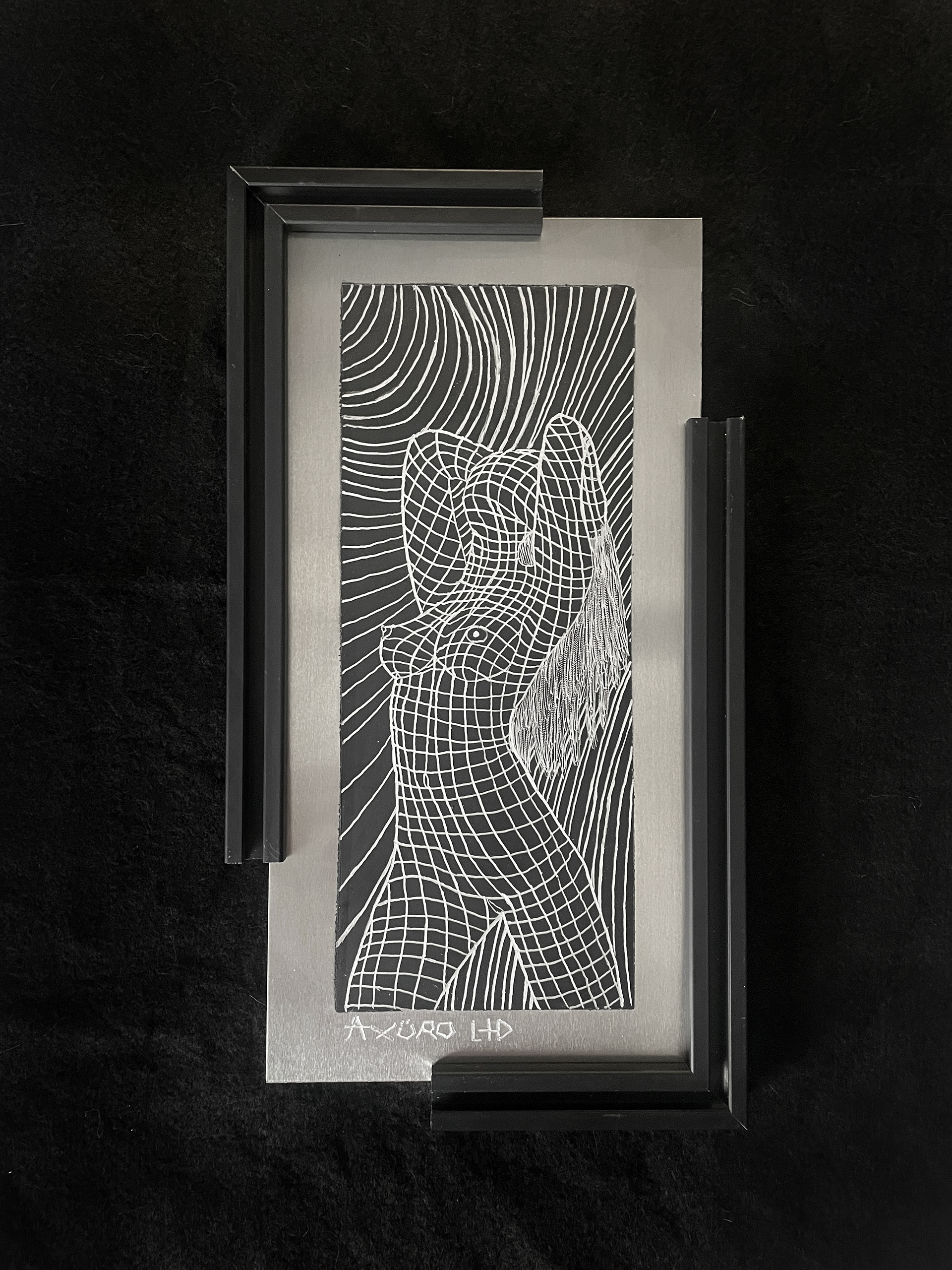 "Argenta" 6x12 engraving/ spraypaint (available)