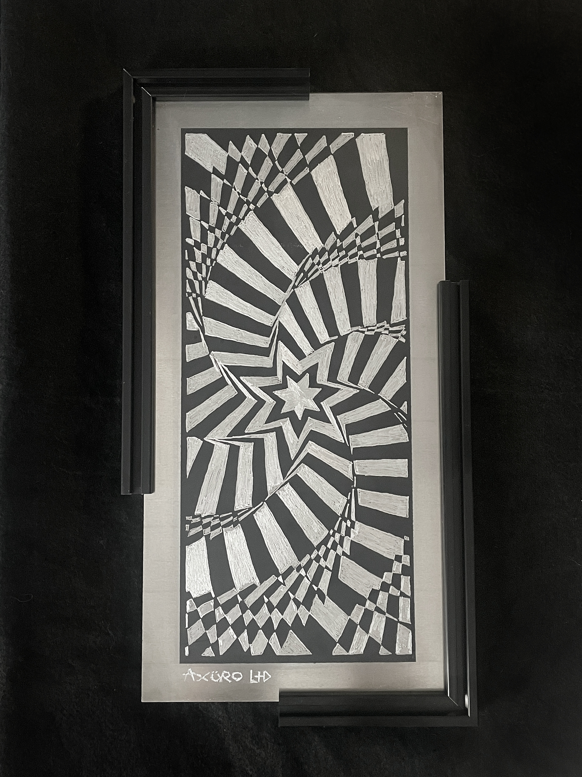 "Septem" 8x16 engraving/ spraypaint (available)